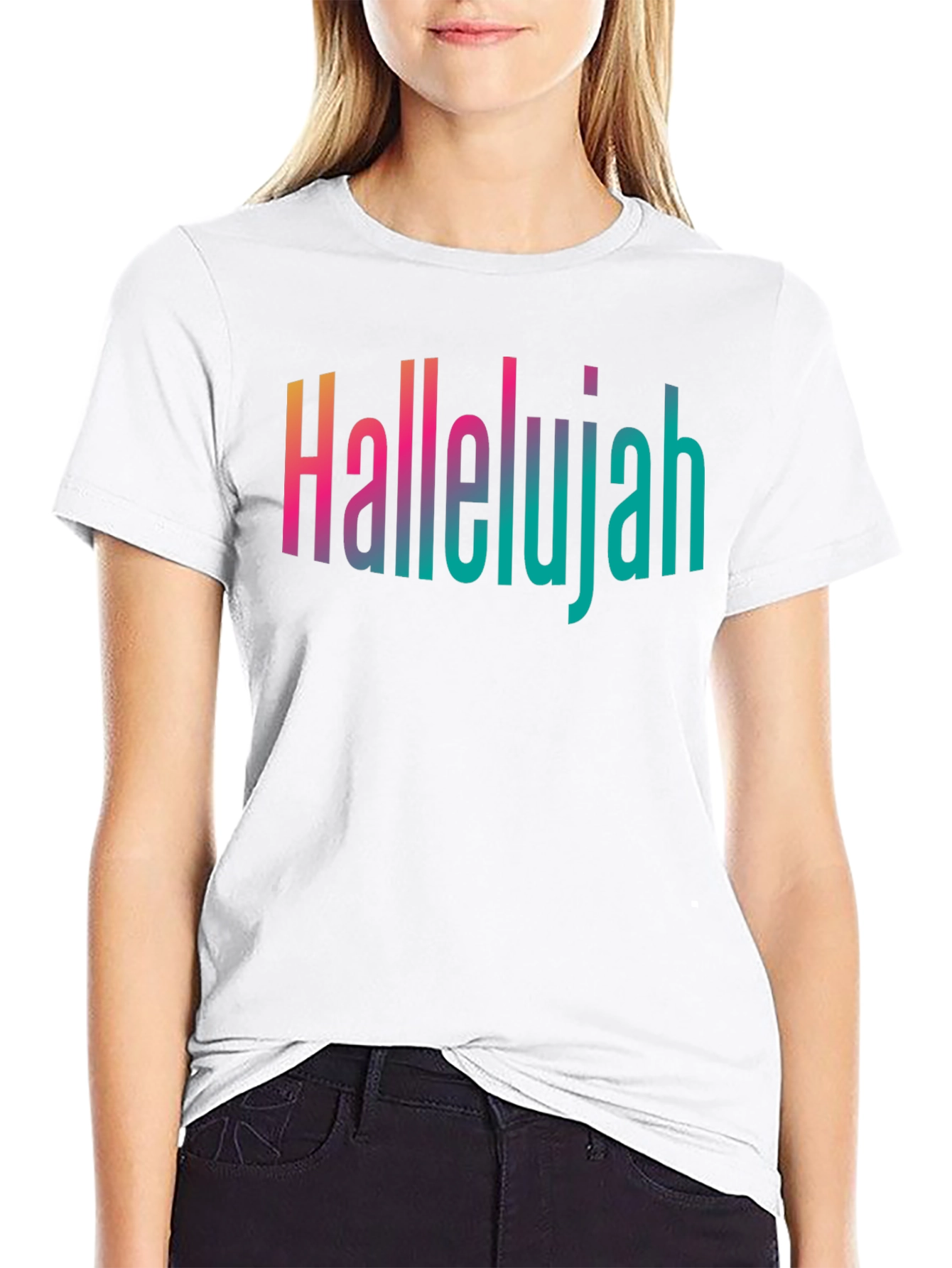 Hallelujah Gradient Graphic Tee - Stylish Christian Apparel