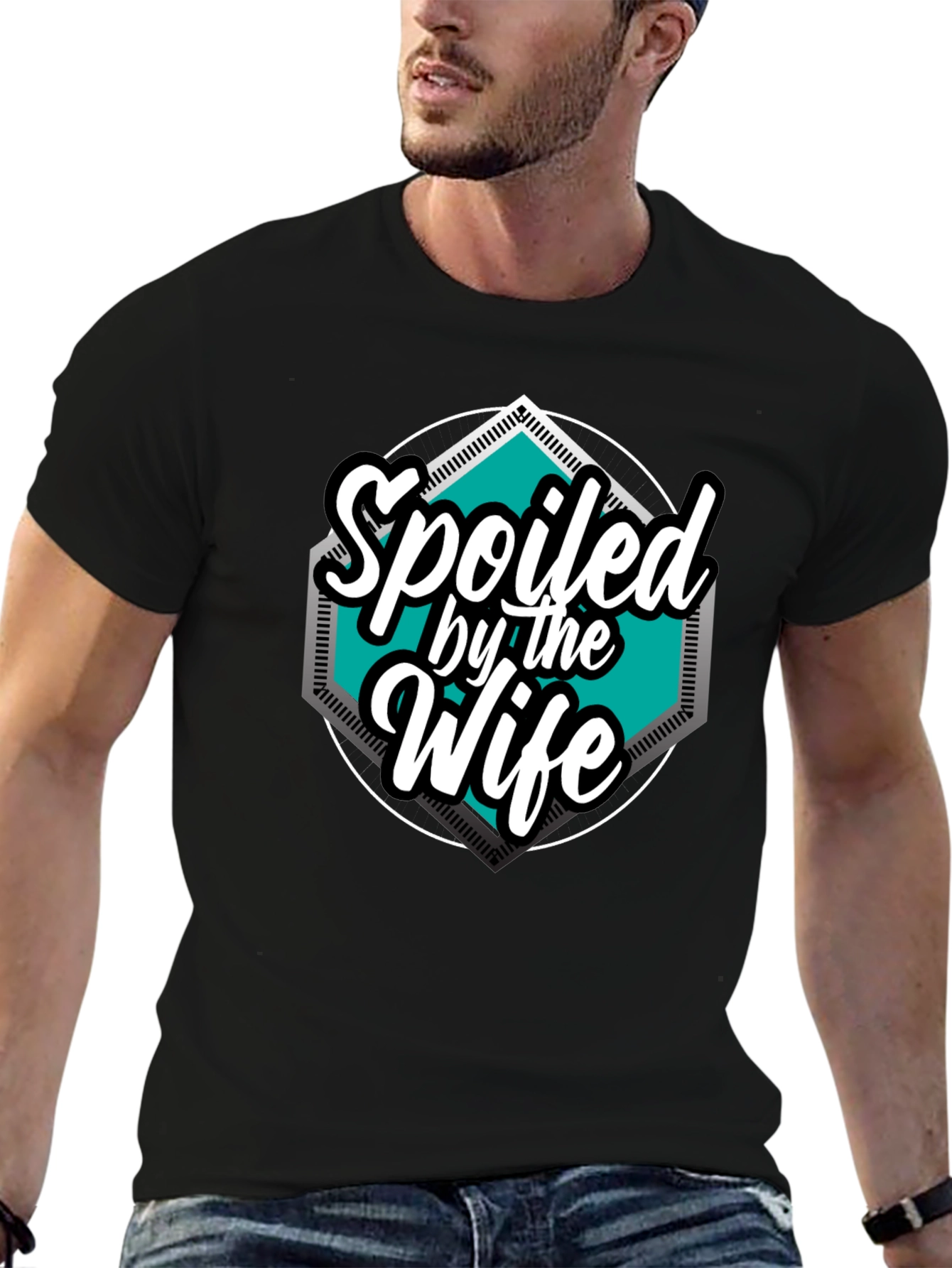 Spoiled by the Wife Graphic Tee - Black