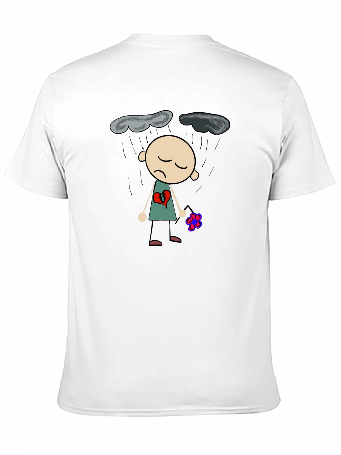 Sad Heart T-Shirt - Black Graphic Tee