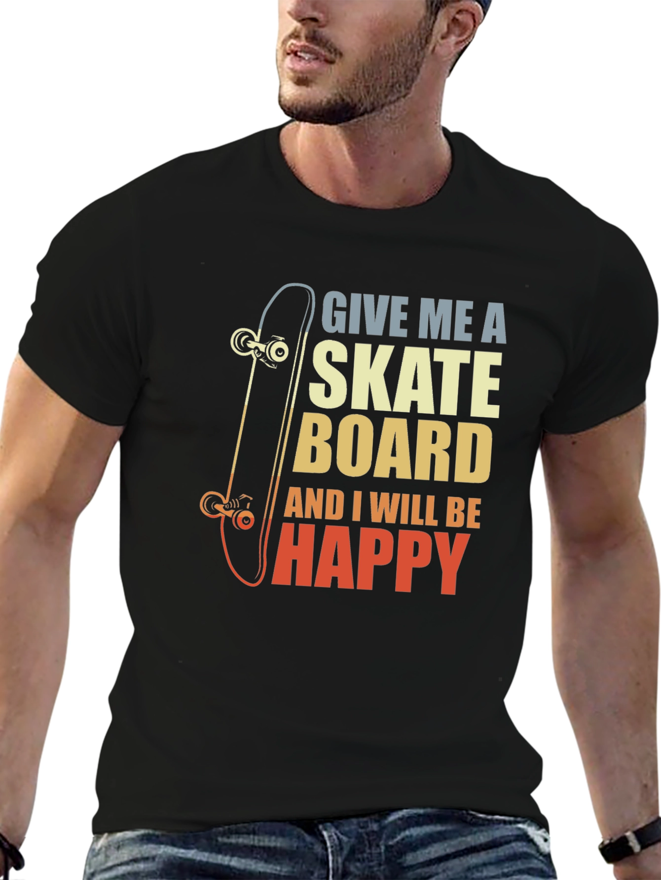 Skateboard Lover Graphic Tee - Give Me A Skateboard