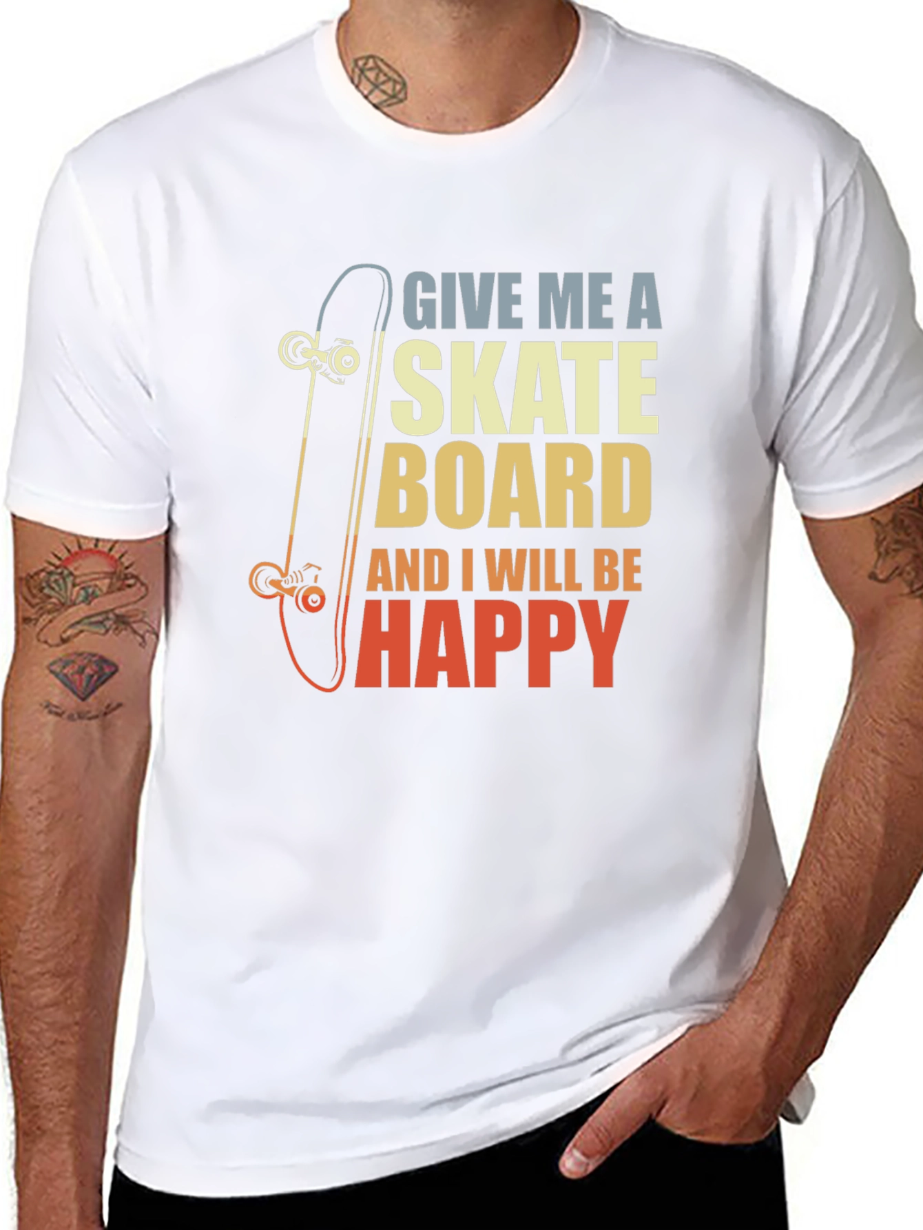 Skateboard Lover Graphic Tee - Give Me A Skateboard