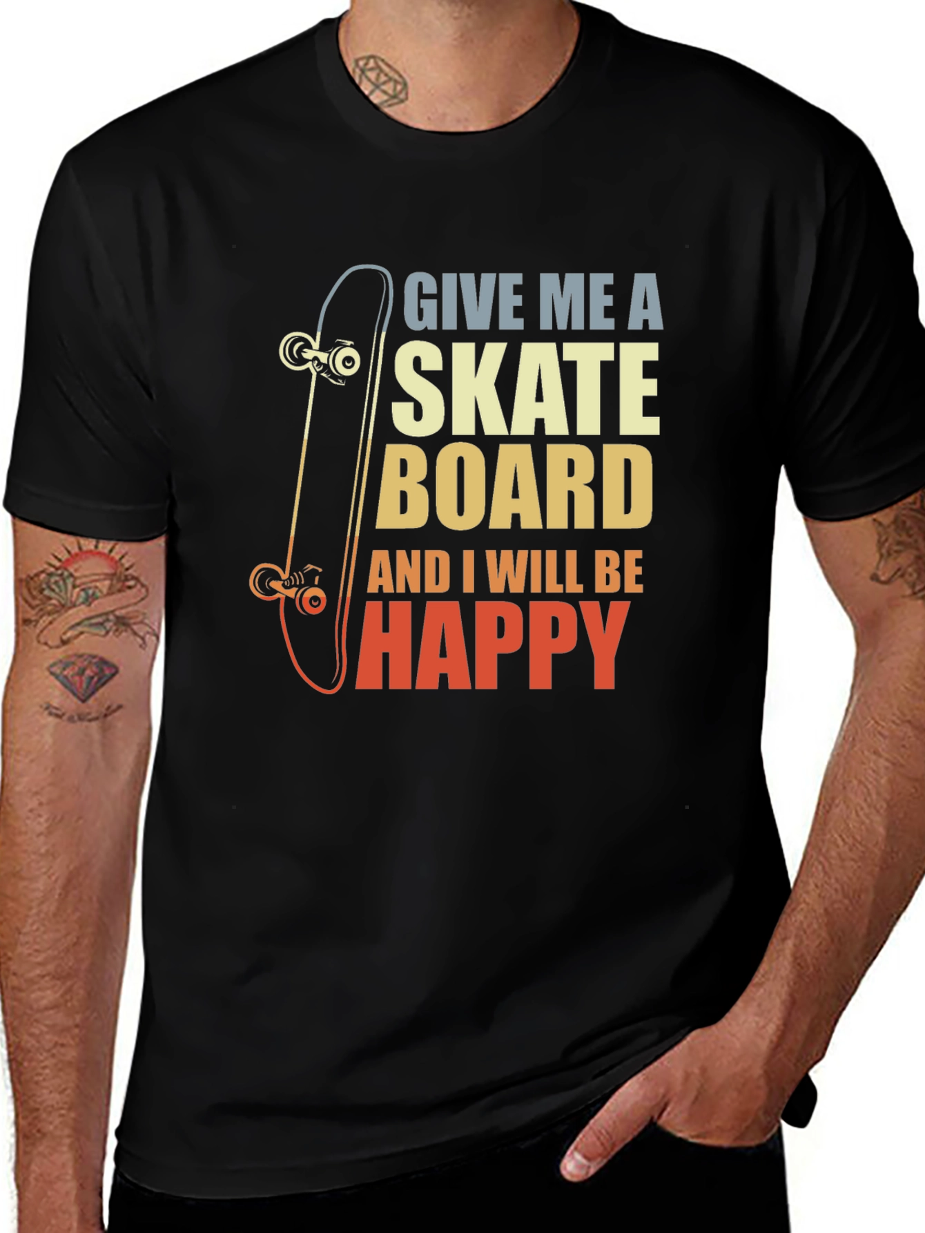 Skateboard Lover Graphic Tee - Give Me A Skateboard