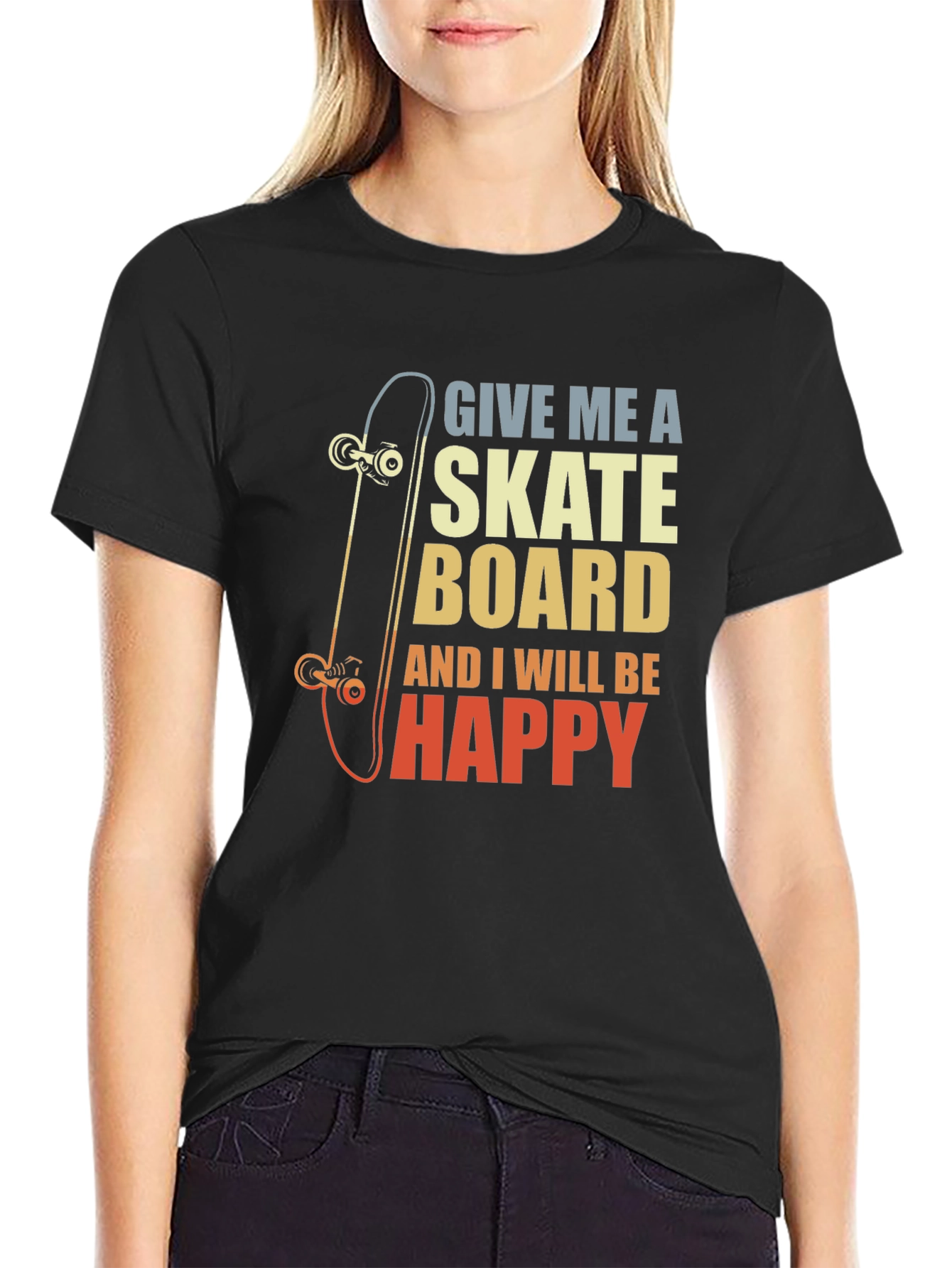 Skateboard Lover Graphic Tee - Give Me A Skateboard