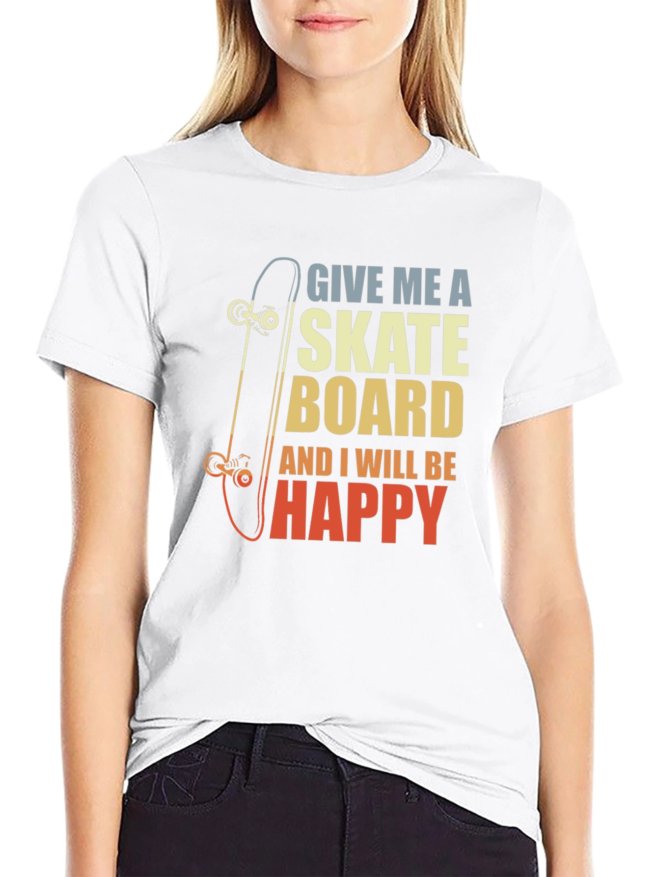 Skateboard Lover Graphic Tee - Give Me A Skateboard