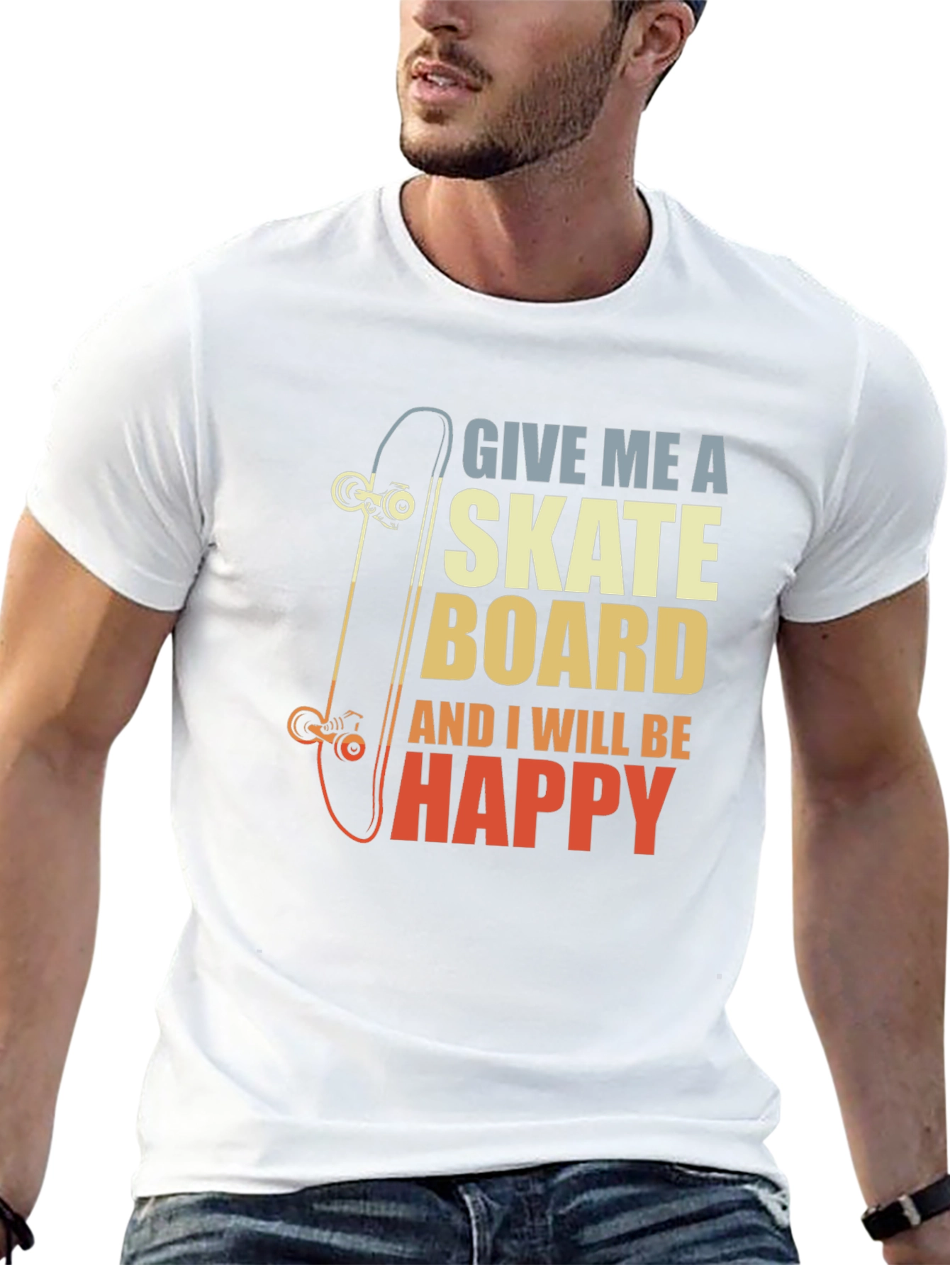 Skateboard Lover Graphic Tee - Give Me A Skateboard