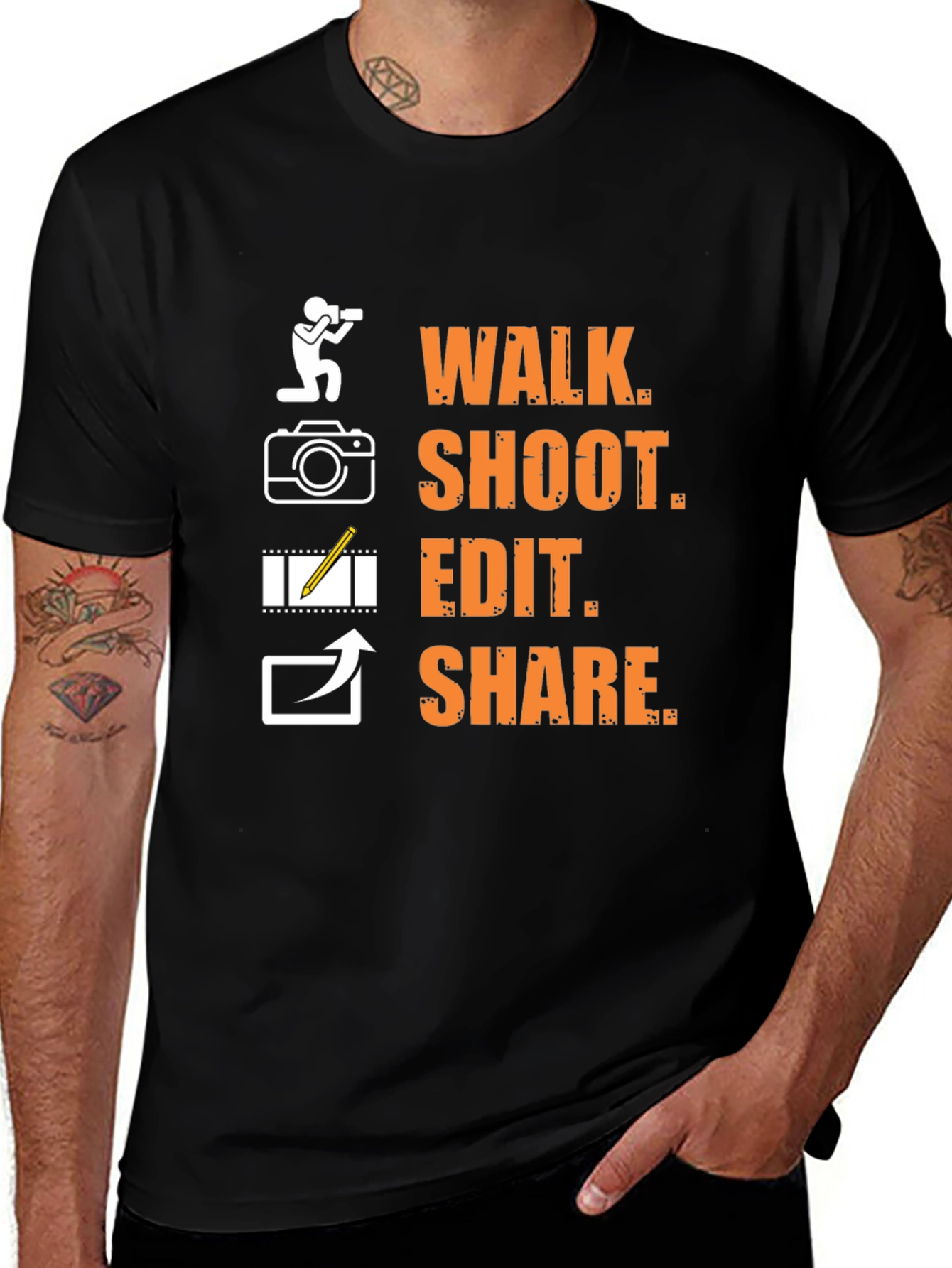 Photographers Walk Shoot Edit Share Graphic T-Shirt