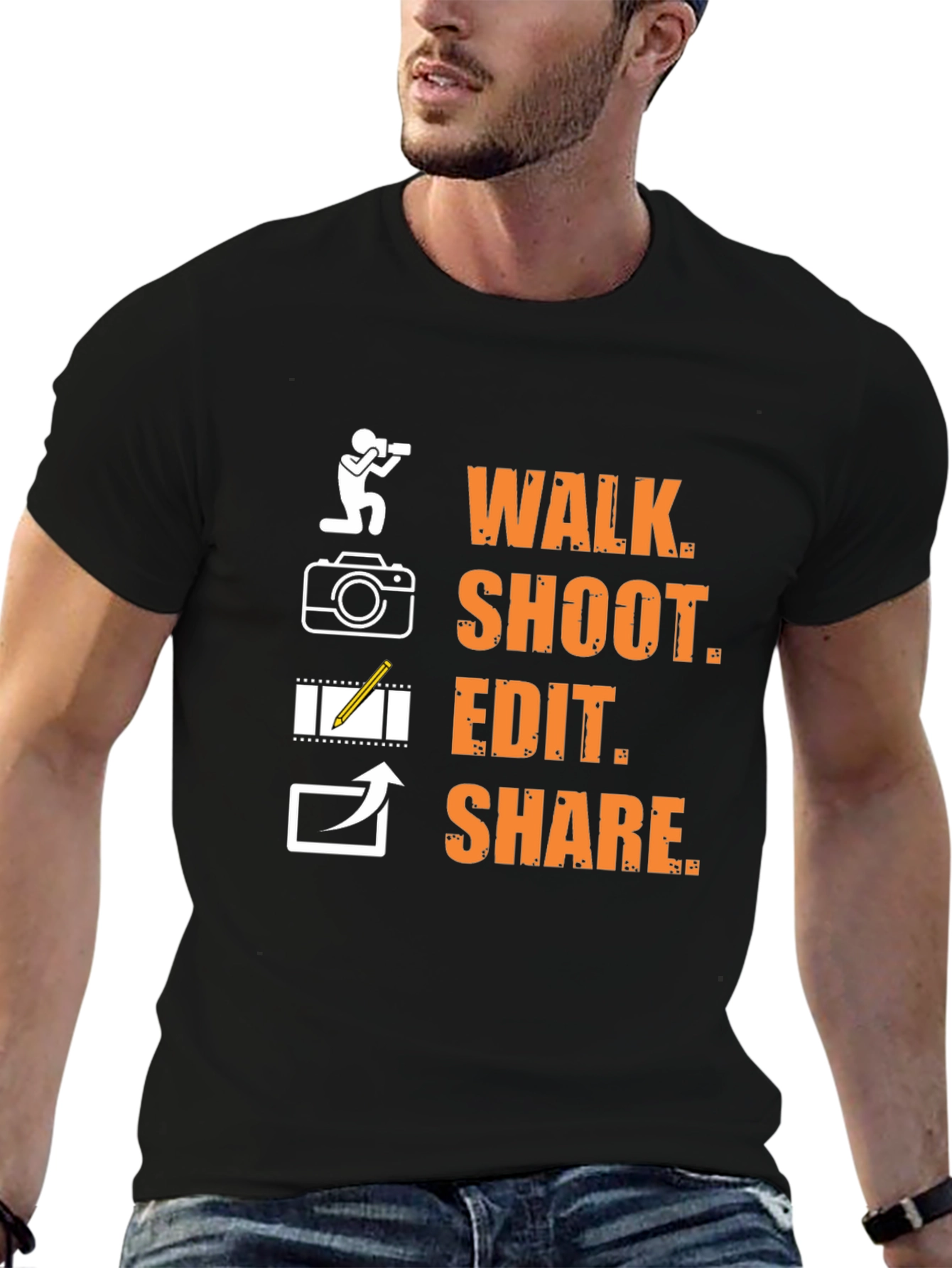 Photographers Walk Shoot Edit Share Graphic T-Shirt