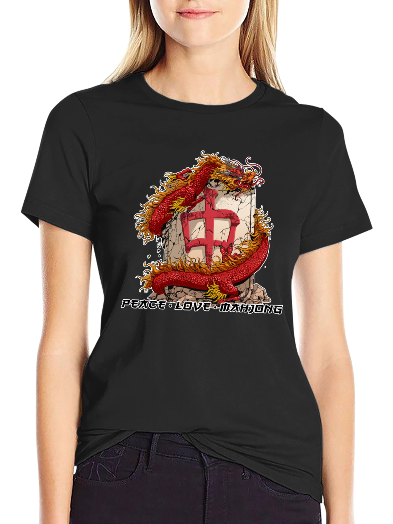 Mahjong Dragon Graphic Tee