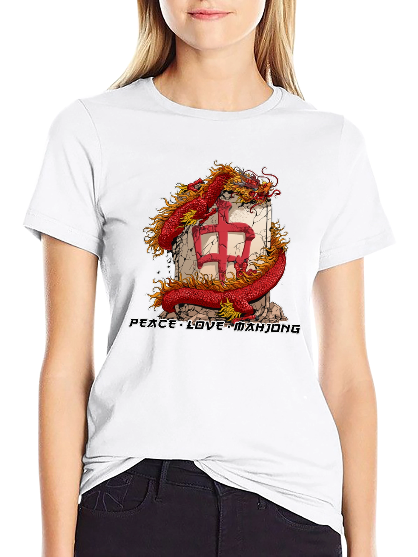 Mahjong Dragon Graphic Tee