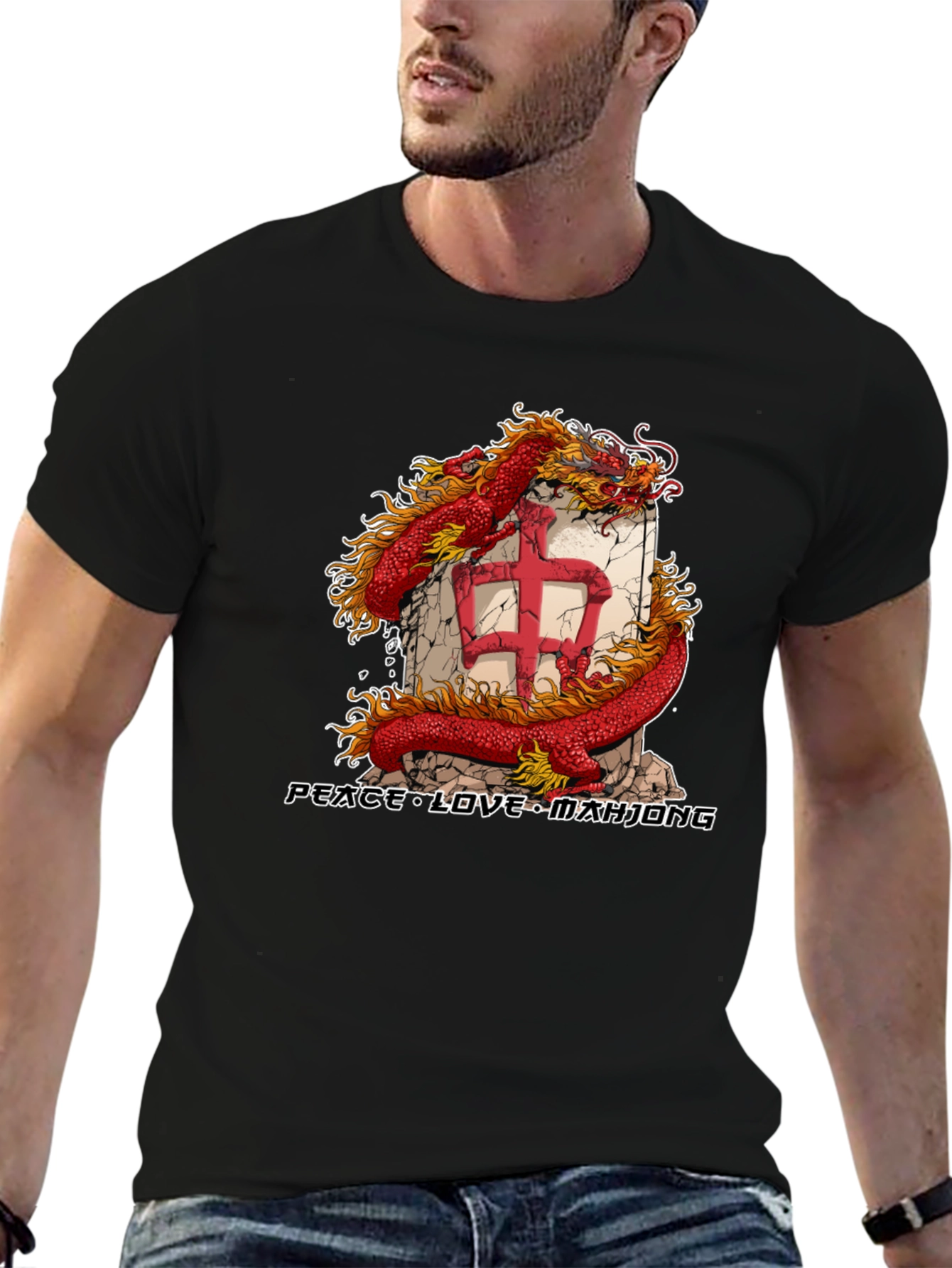 Mahjong Dragon Graphic Tee