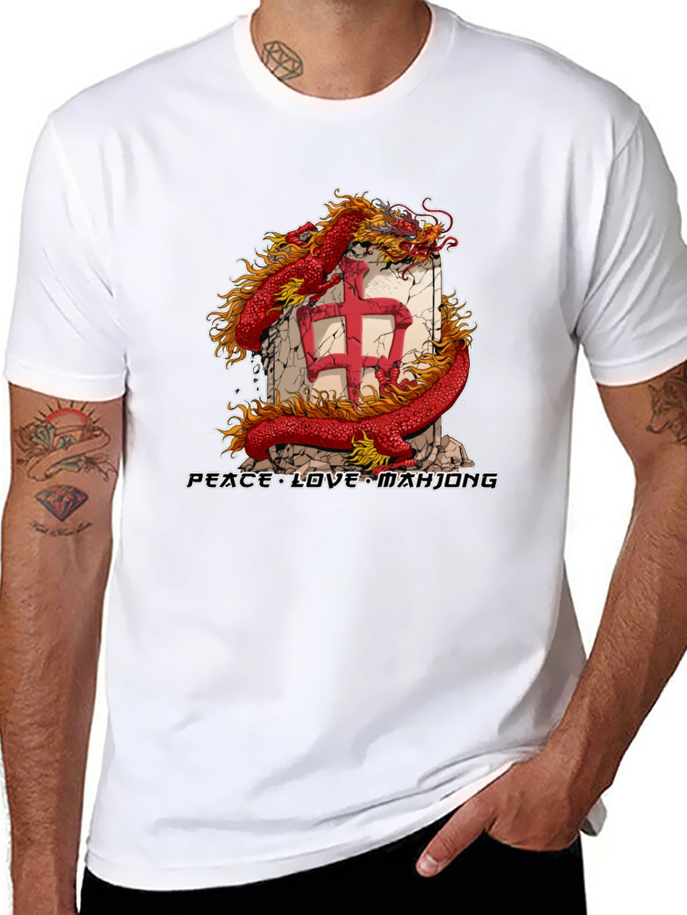 Mahjong Dragon Graphic Tee