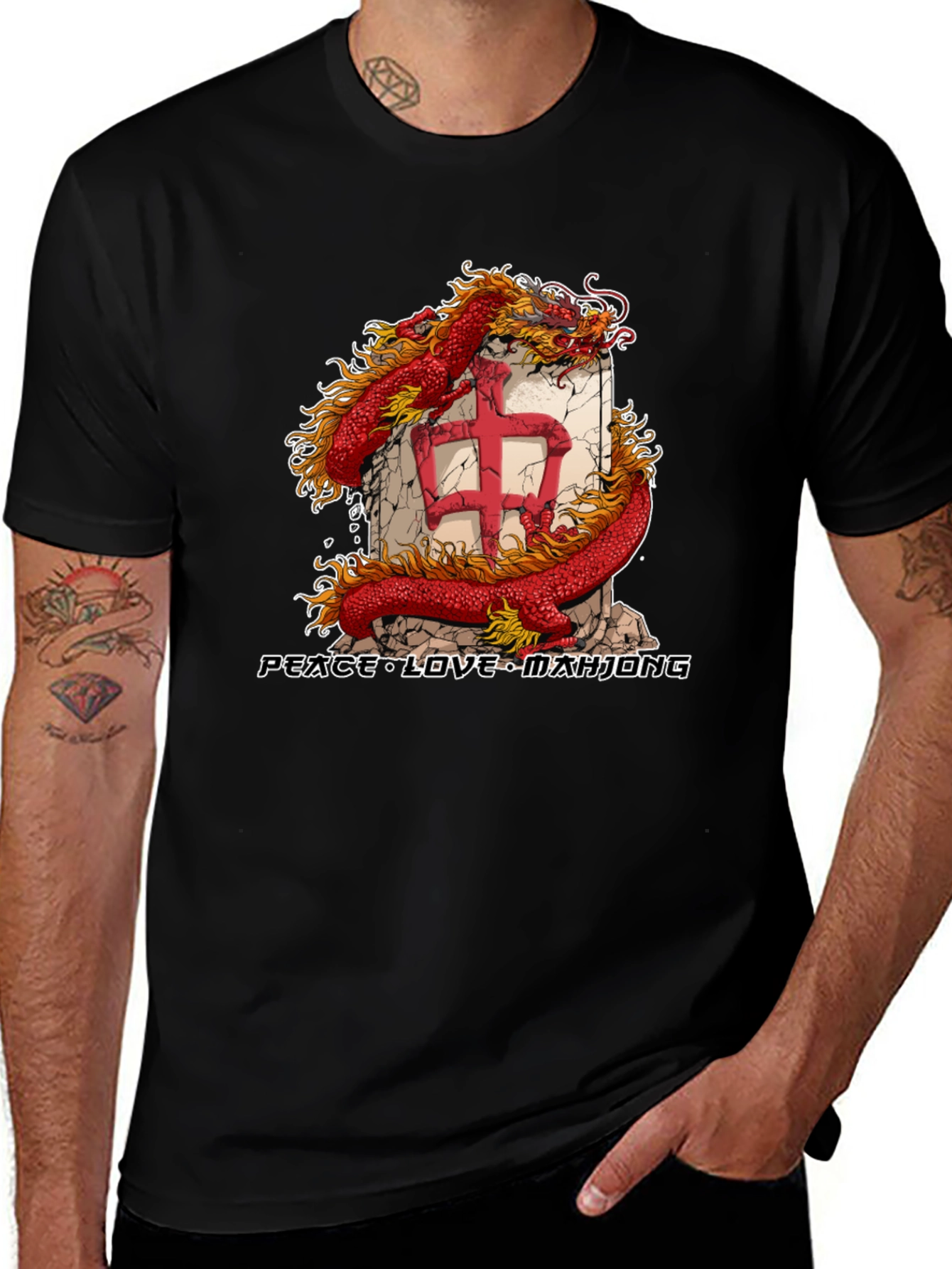 Mahjong Dragon Graphic Tee