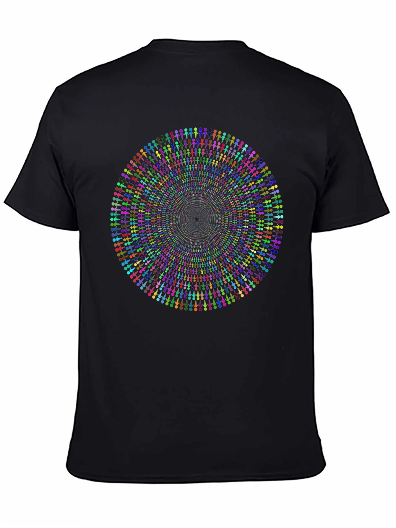 Psychedelic People Circle Graphic Black T-Shirt