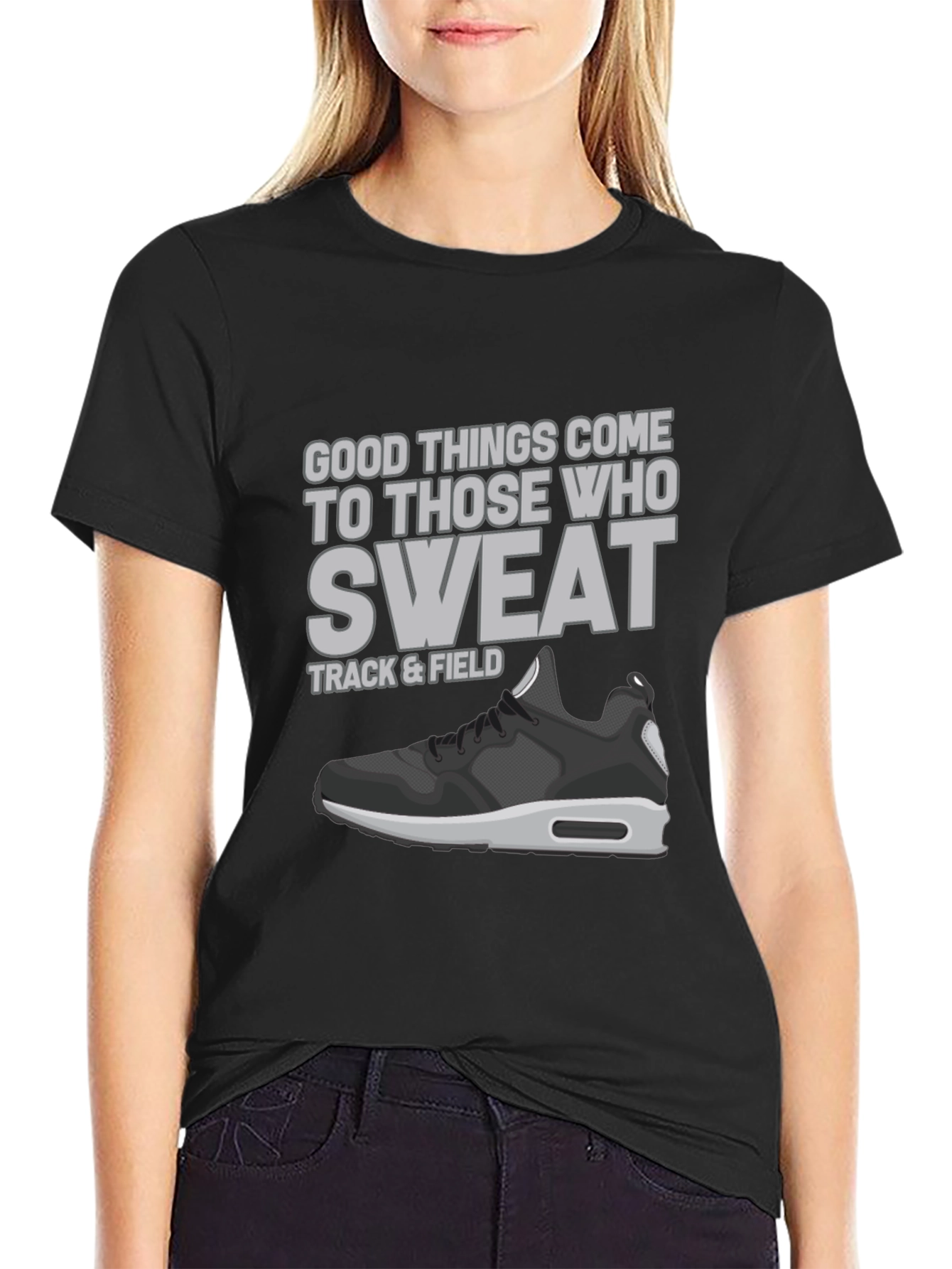 Track & Field Sweat Motivational Graphic T-Shirt