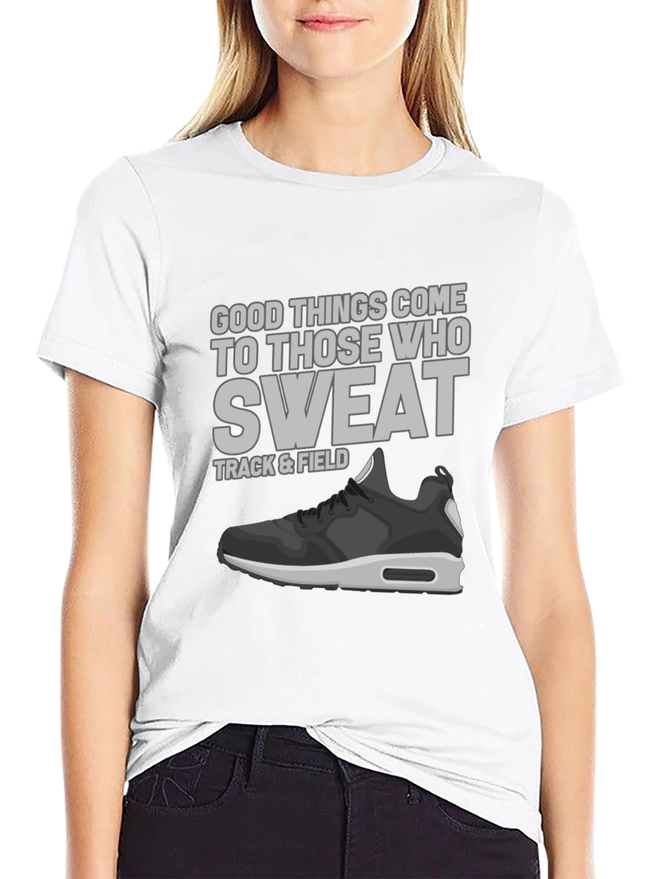 Track & Field Sweat Motivational Graphic T-Shirt