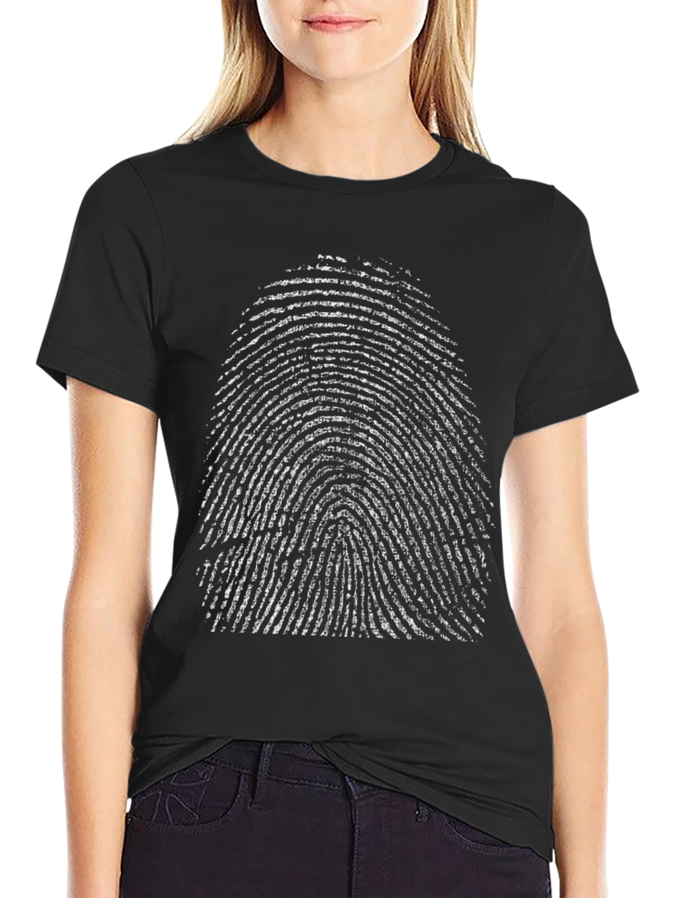 Fingerprint Graphic Tee - Black