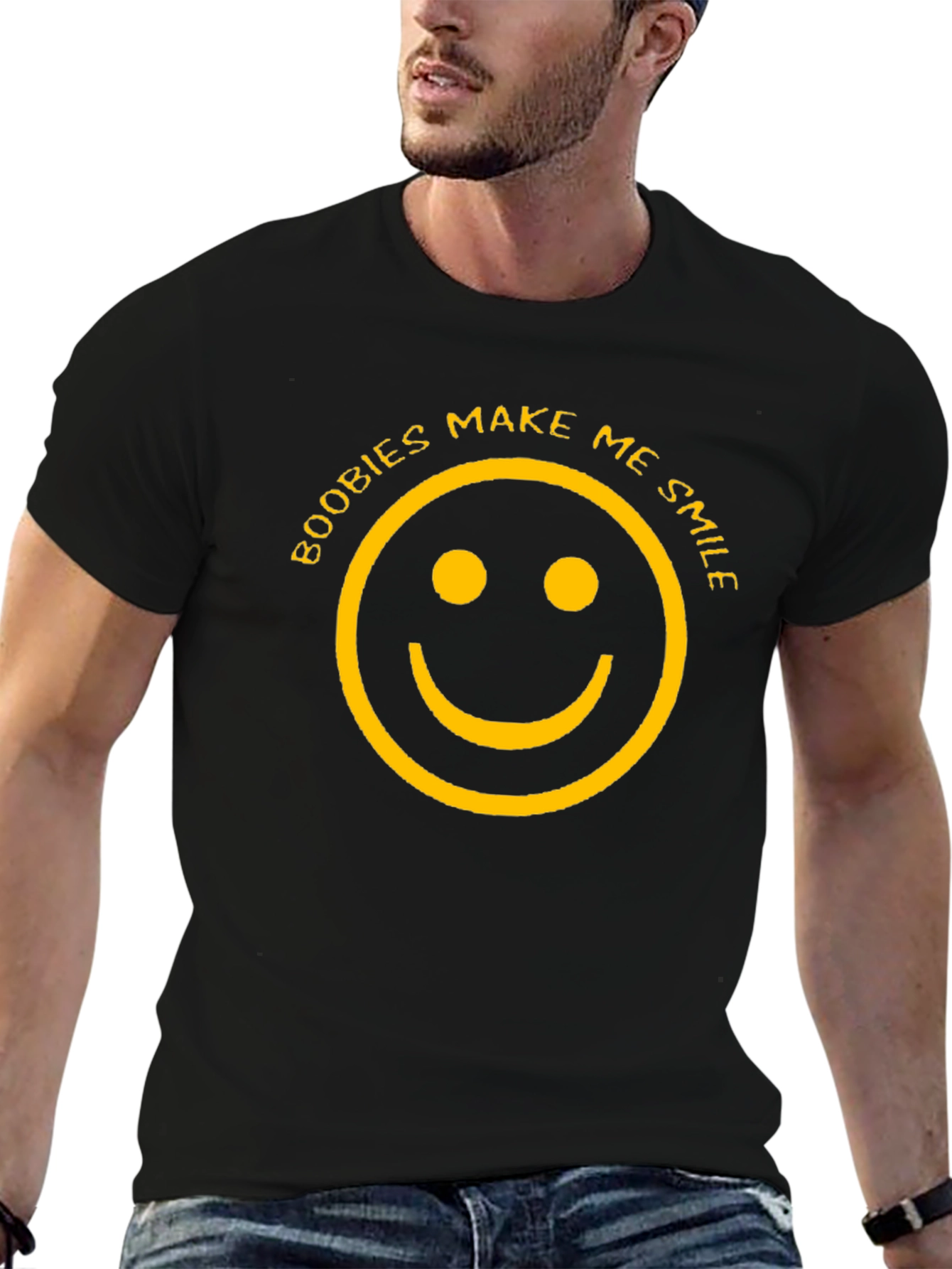 Funny Boobies Make Me Smile Graphic T-Shirt