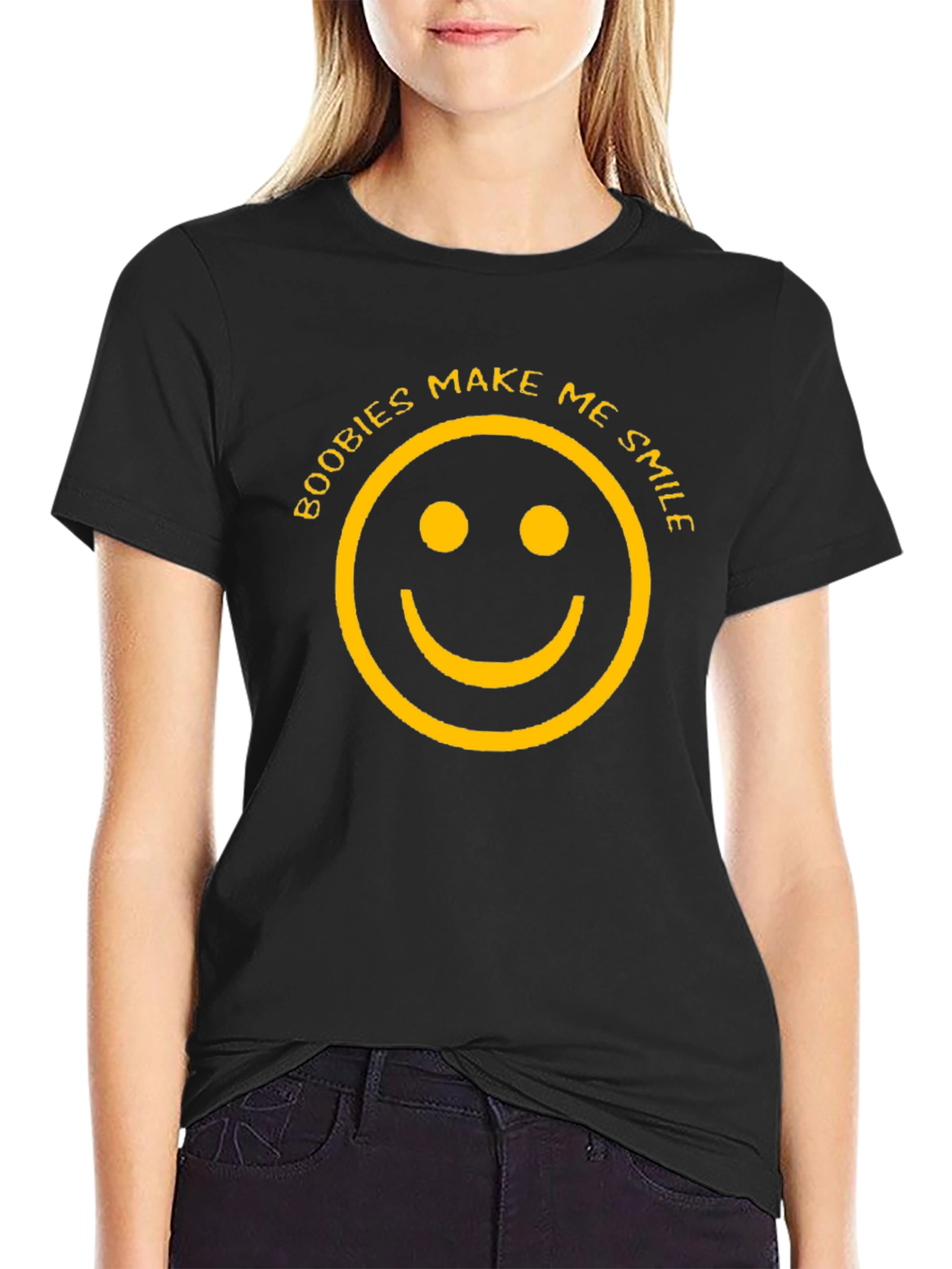 Funny Boobies Make Me Smile Graphic T-Shirt