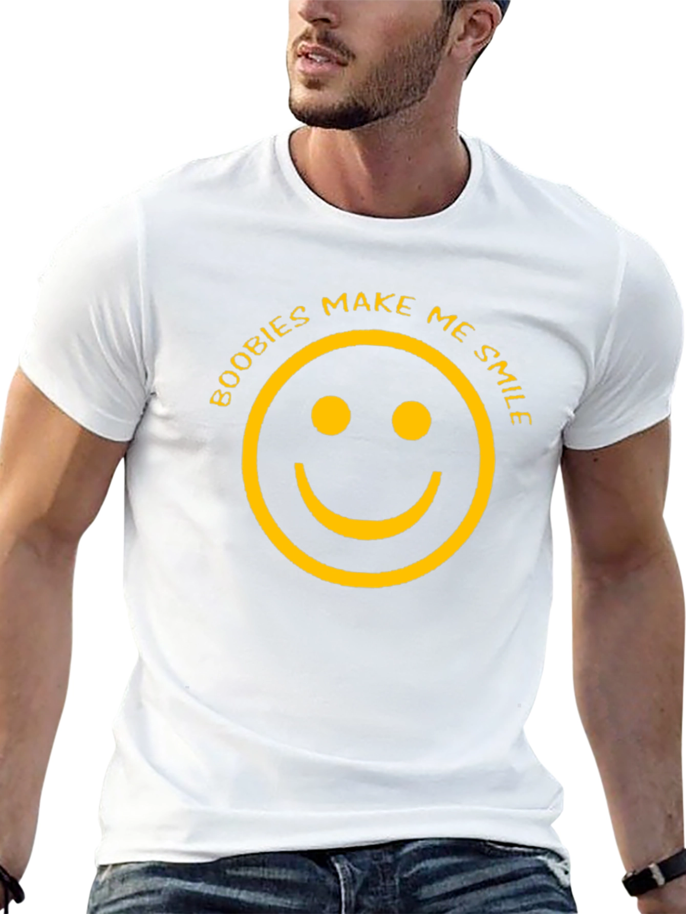 Funny Boobies Make Me Smile Graphic T-Shirt
