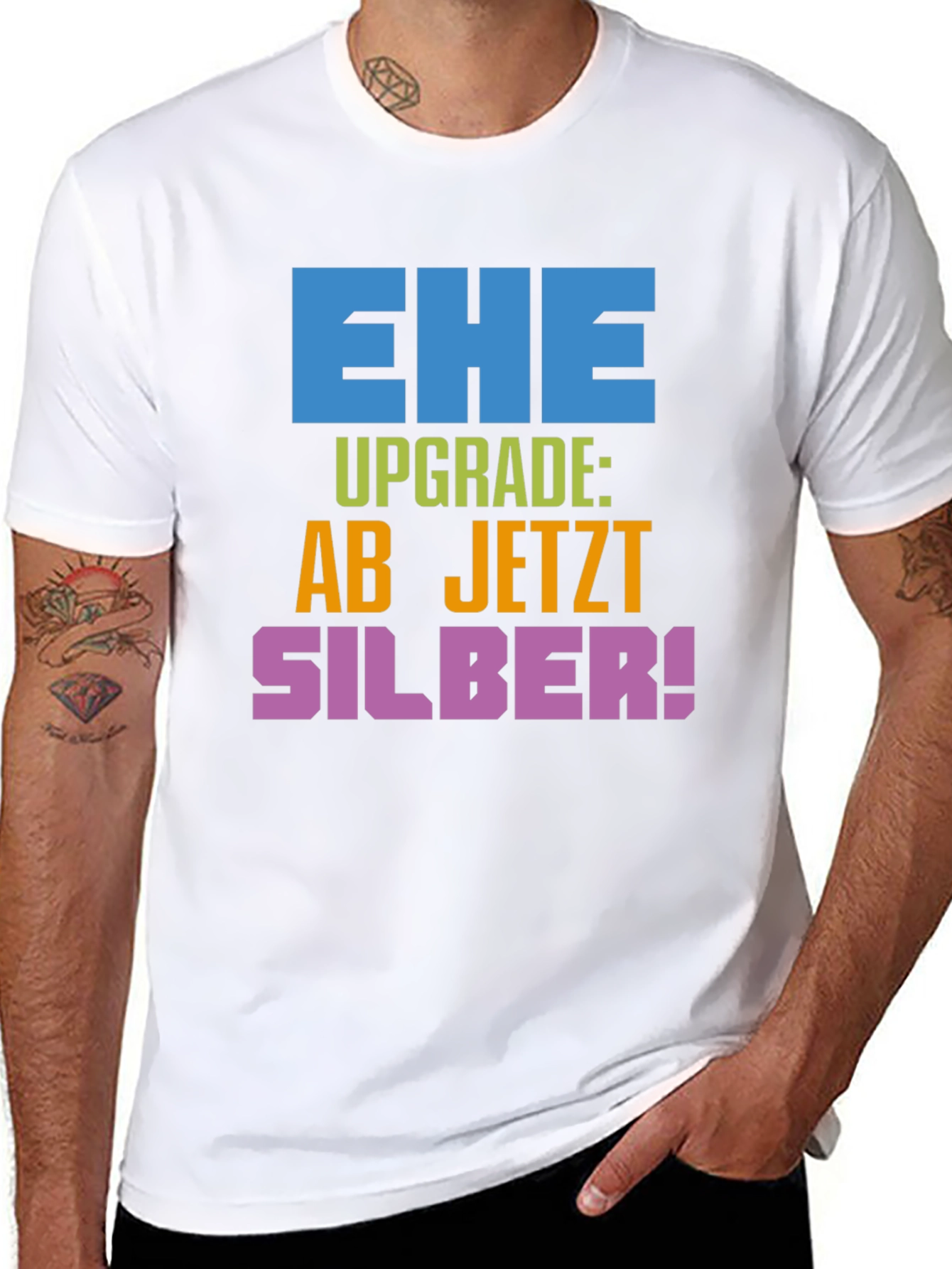 Ehe Upgrade Silber T-Shirt - Anniversary Gift