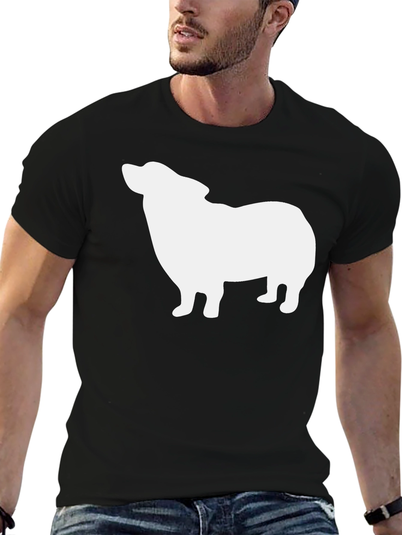 Dog Silhouette Black T-Shirt