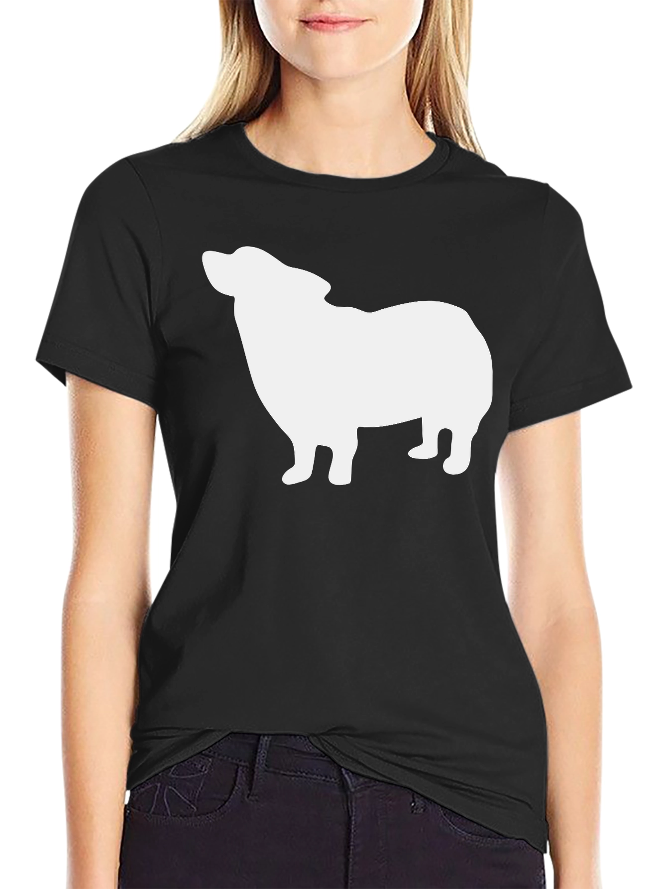 Dog Silhouette Black T-Shirt