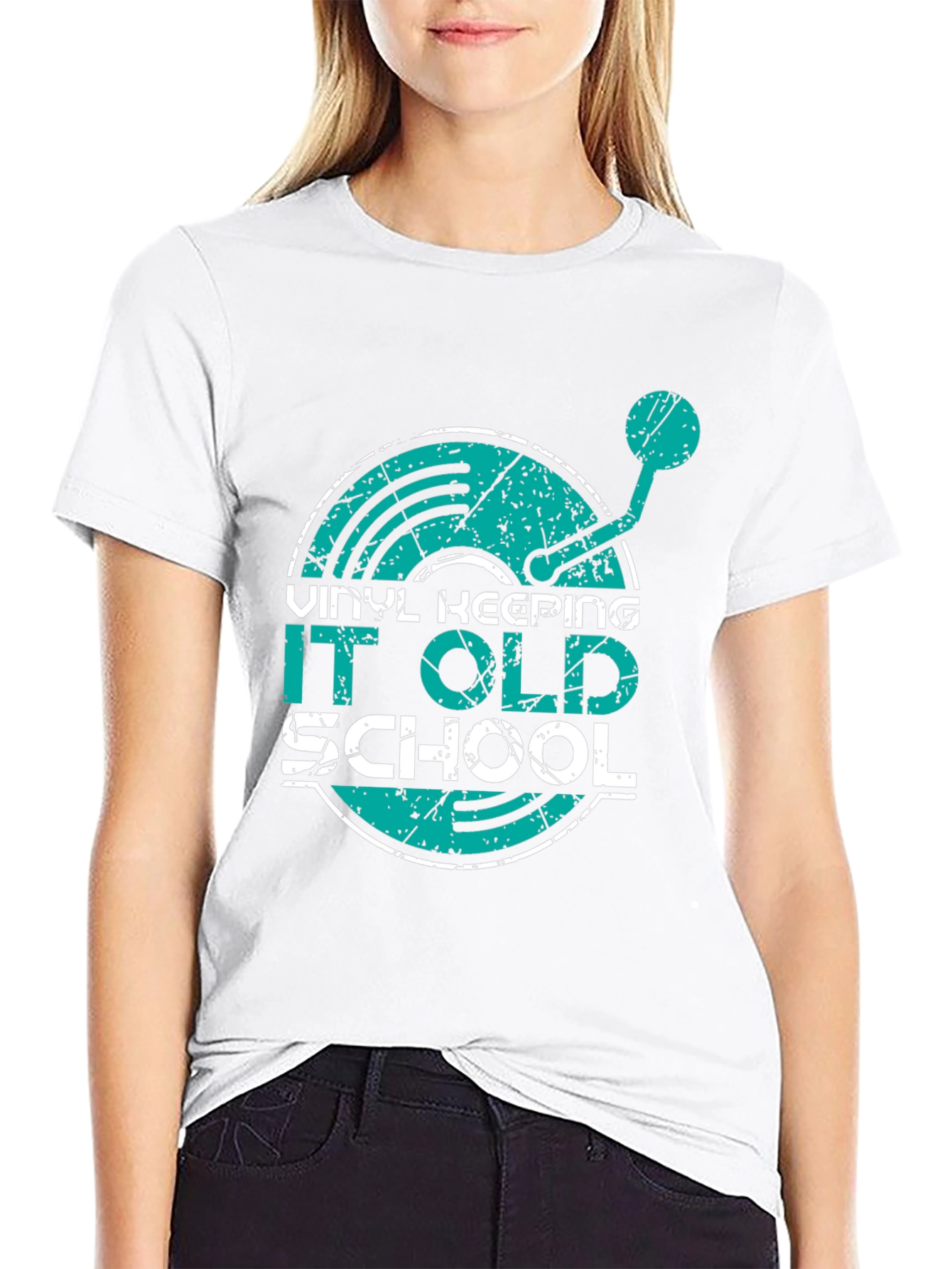 Vinyl Keeping It Old School Graphic T-Shirt