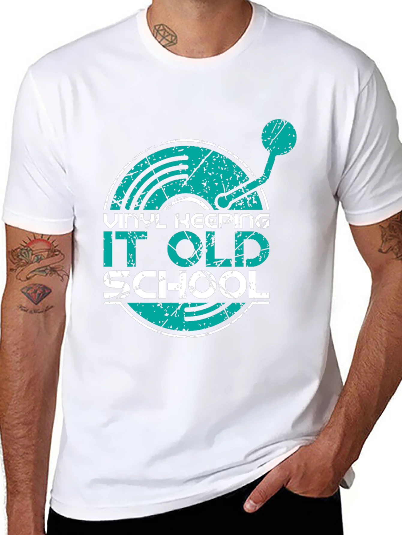 Vinyl Keeping It Old School Graphic T-Shirt