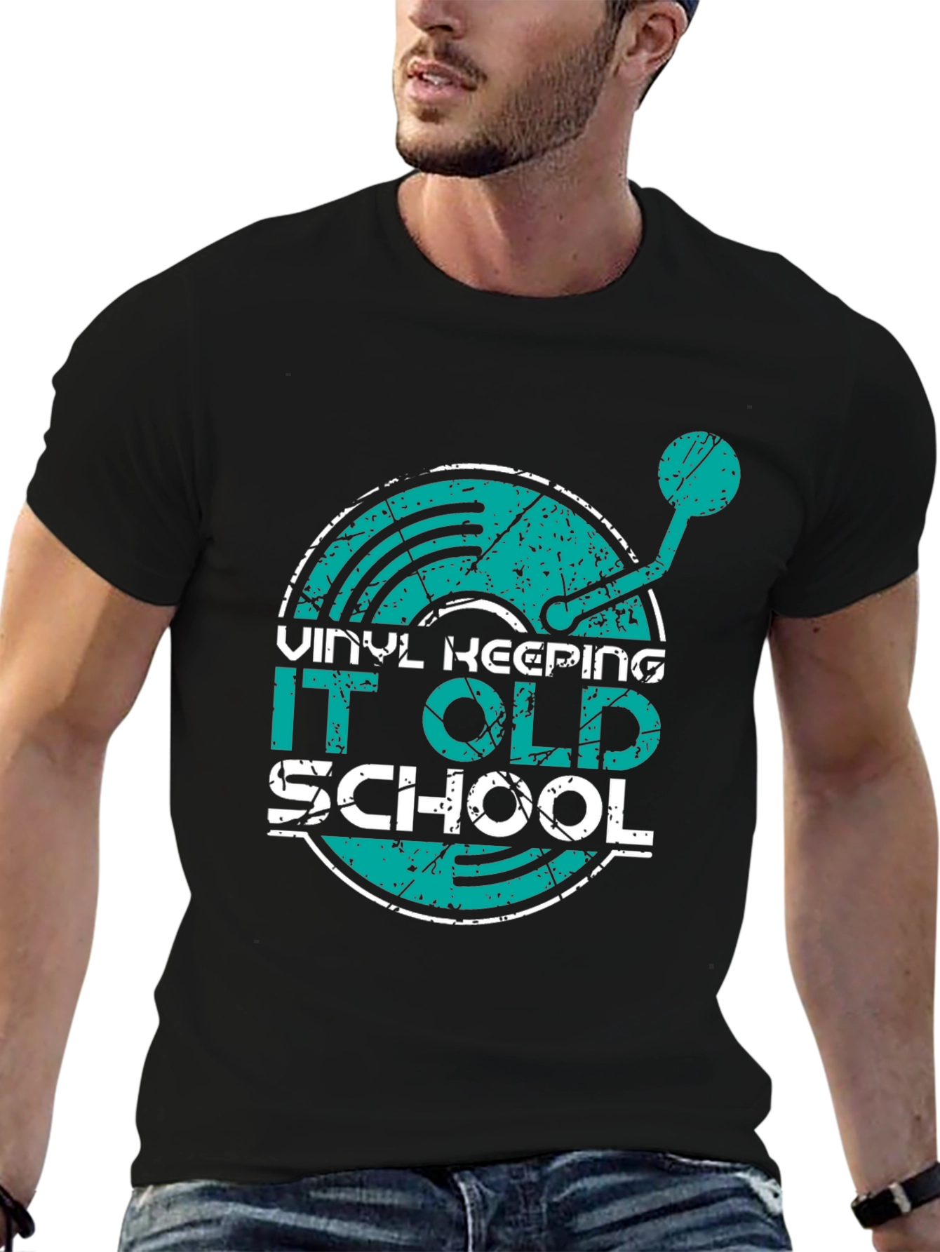 Vinyl Keeping It Old School Graphic T-Shirt