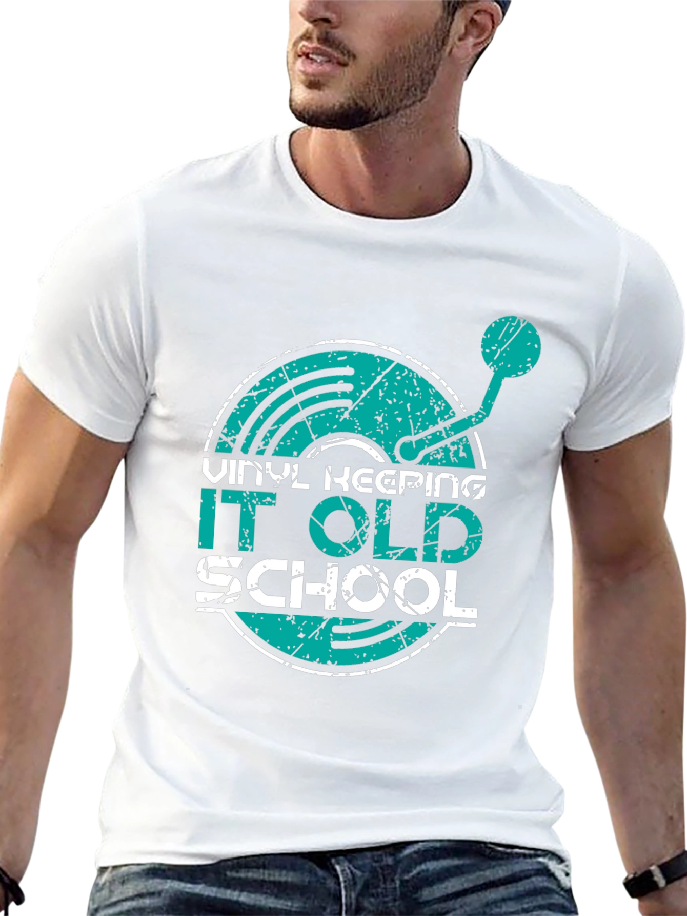 Vinyl Keeping It Old School Graphic T-Shirt