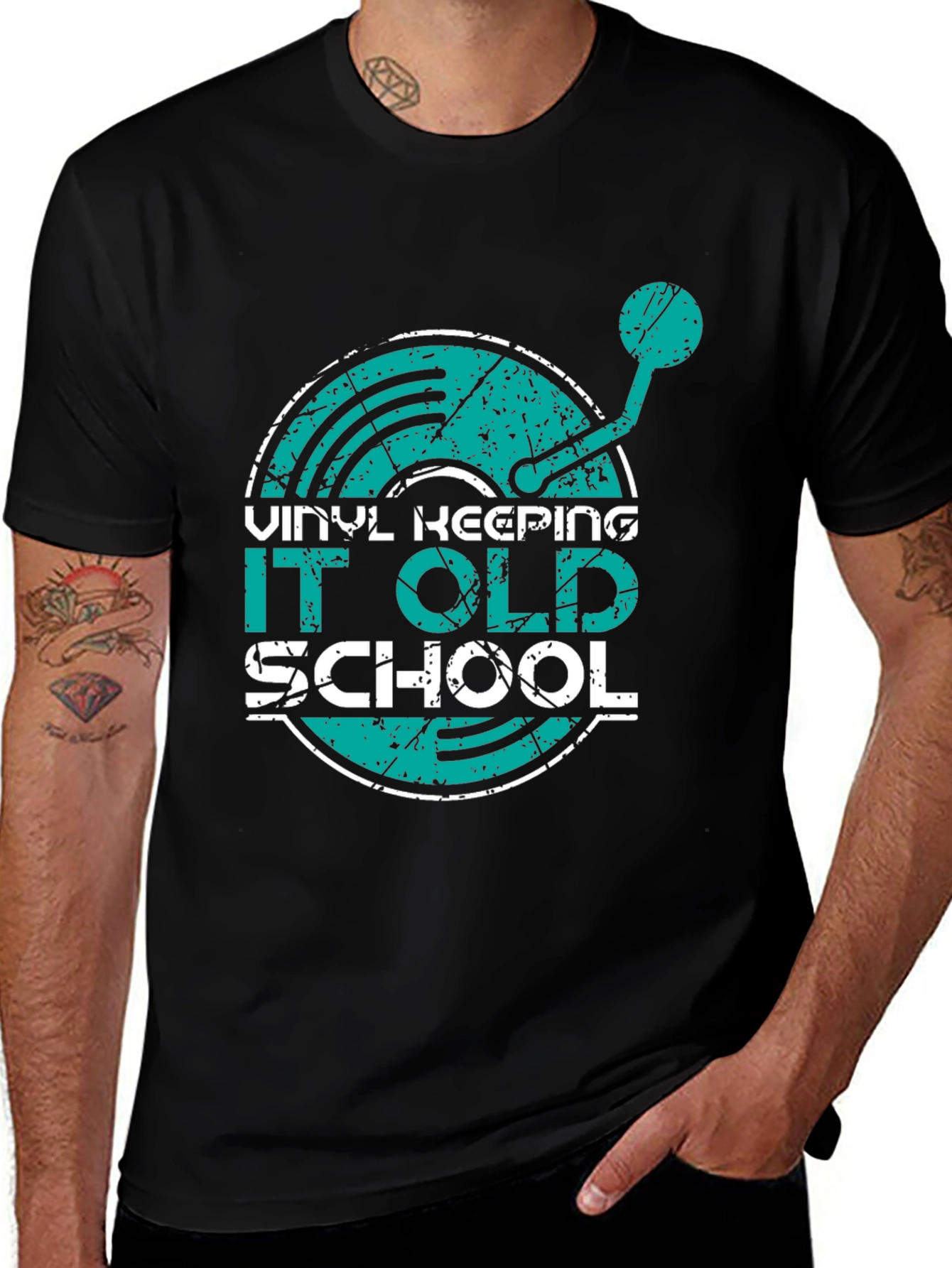 Vinyl Keeping It Old School Graphic T-Shirt