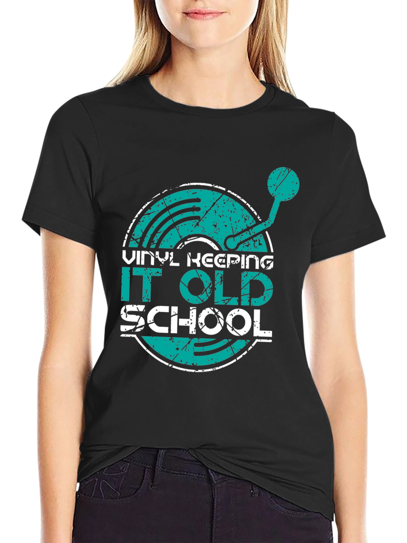 Vinyl Keeping It Old School Graphic T-Shirt