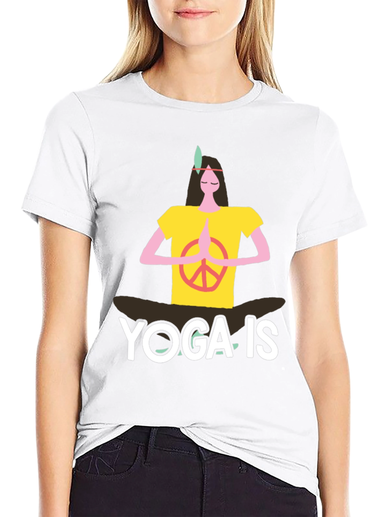 Yoga Is T-Shirt Peace Sign Graphic Tee