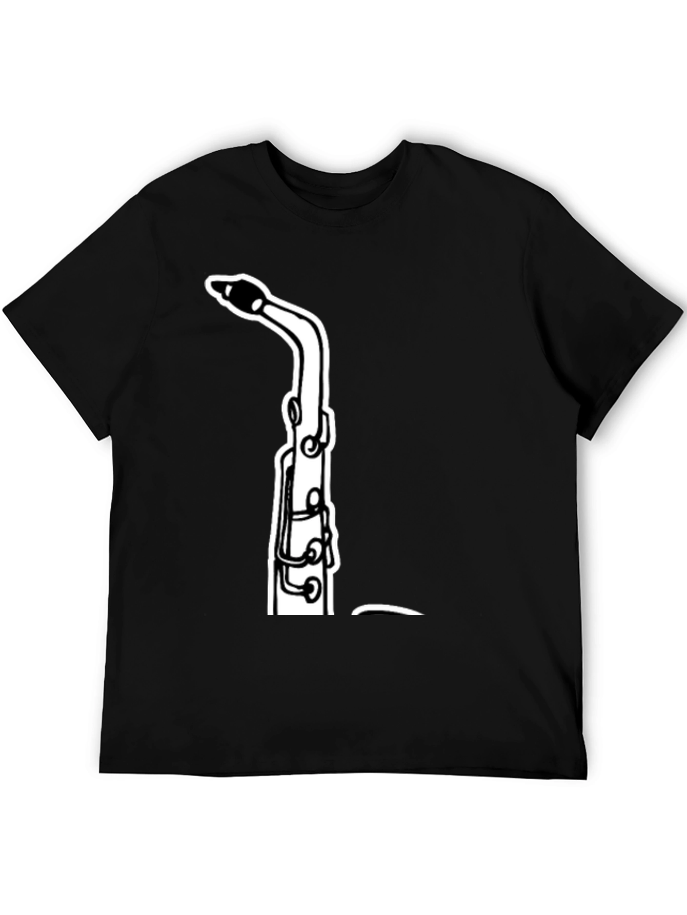 Saxophone Graphic Tee - Black Cotton