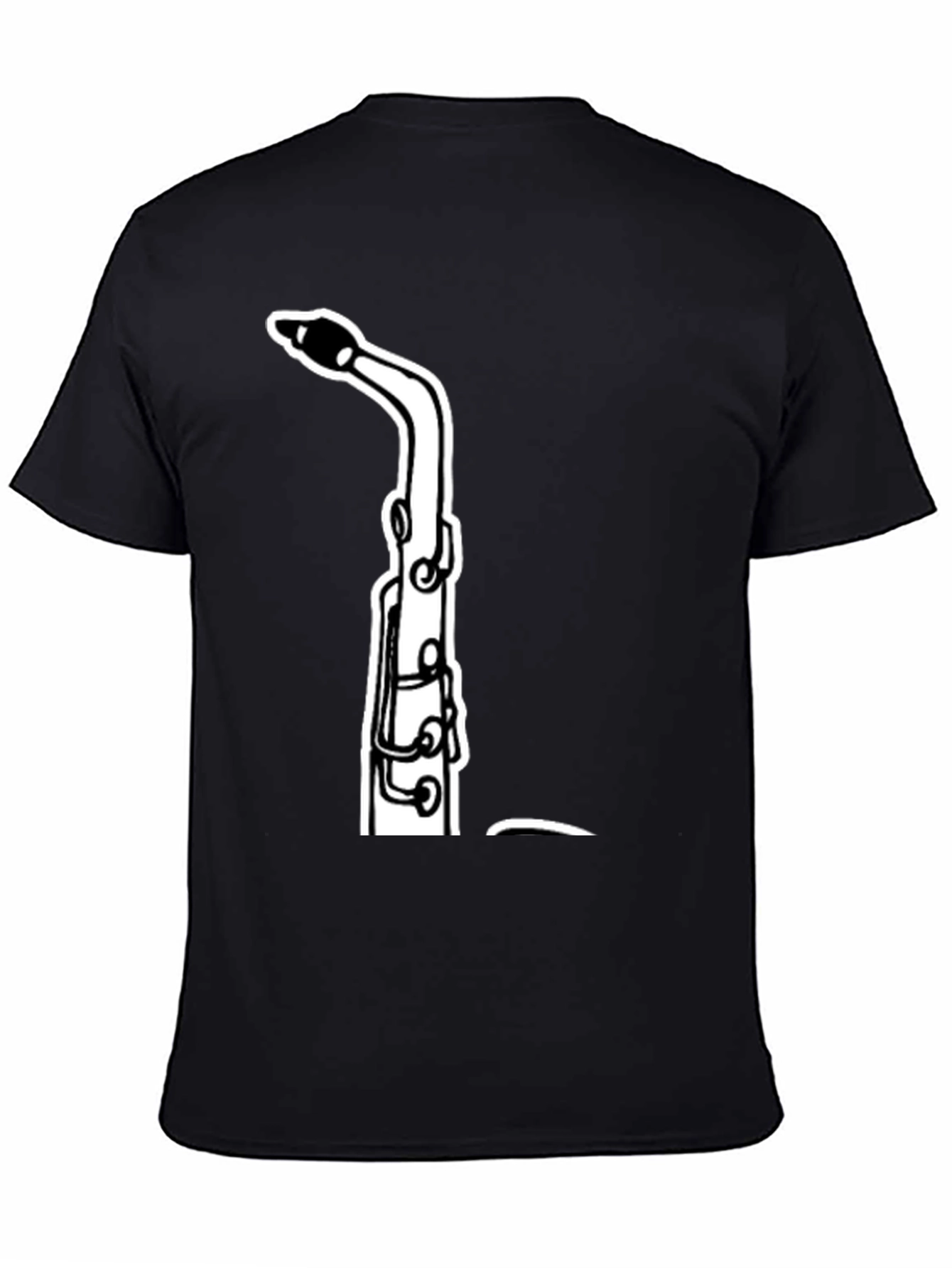 Saxophone Graphic Tee - Black Cotton