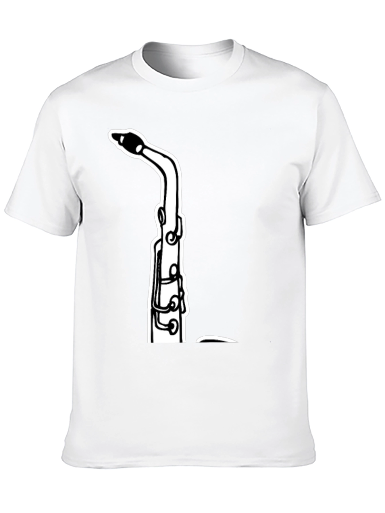 Saxophone Graphic Tee - Black Cotton