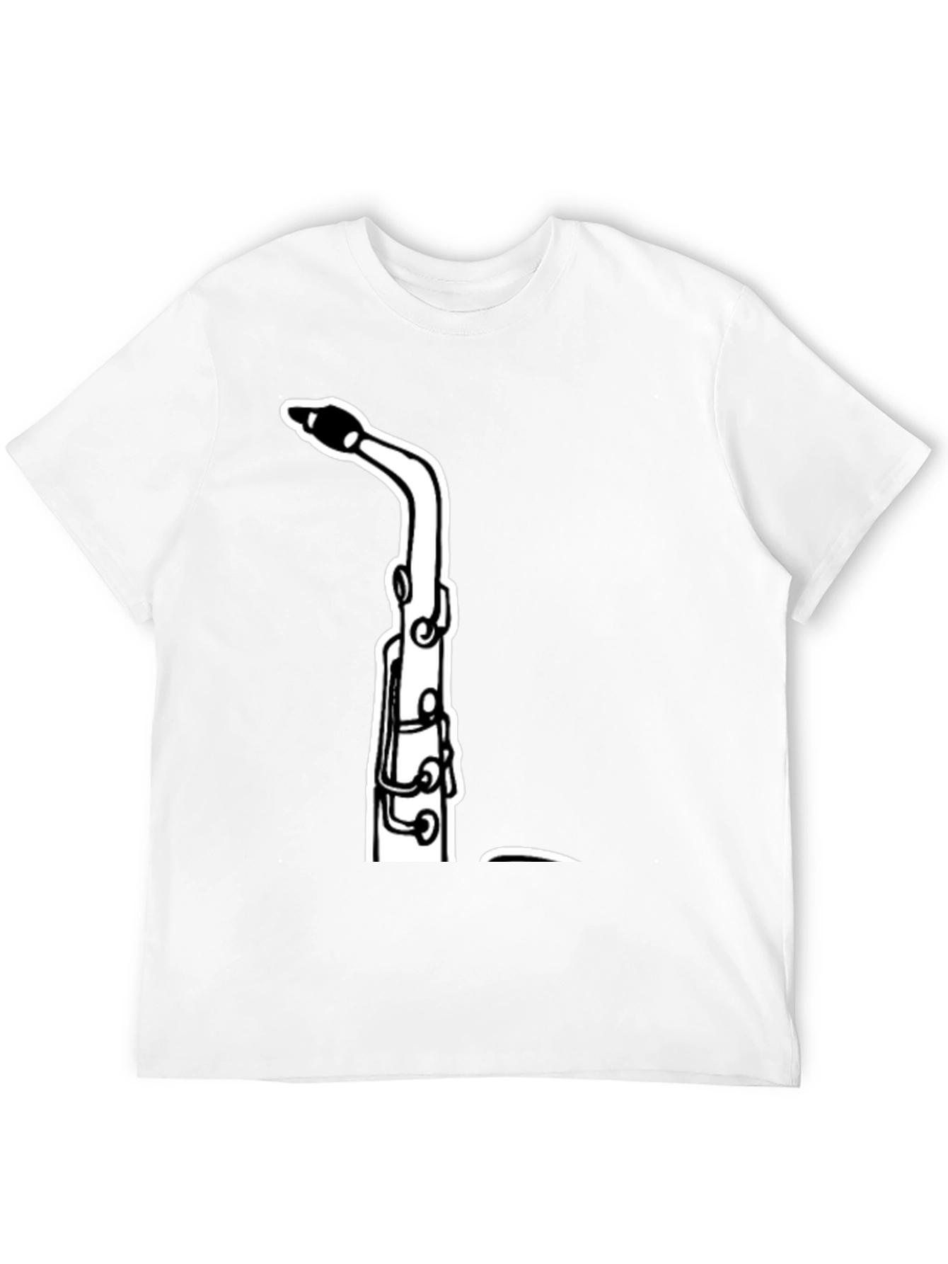 Saxophone Graphic Tee - Black Cotton