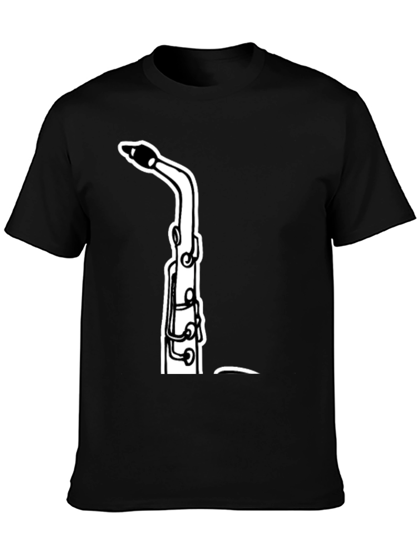 Saxophone Graphic Tee - Black Cotton