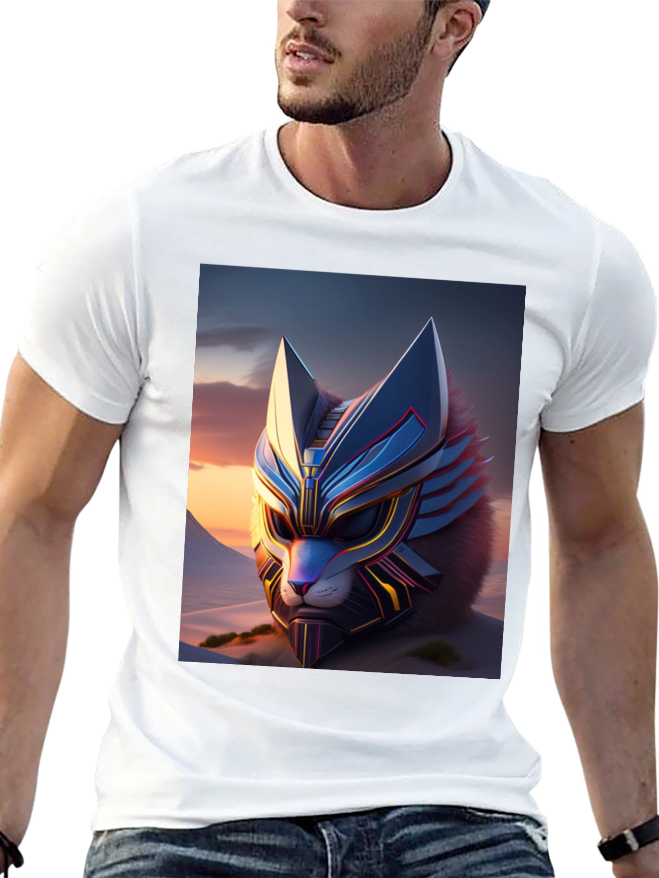 Cyberpunk Cat T-Shirt: Futuristic Feline Design