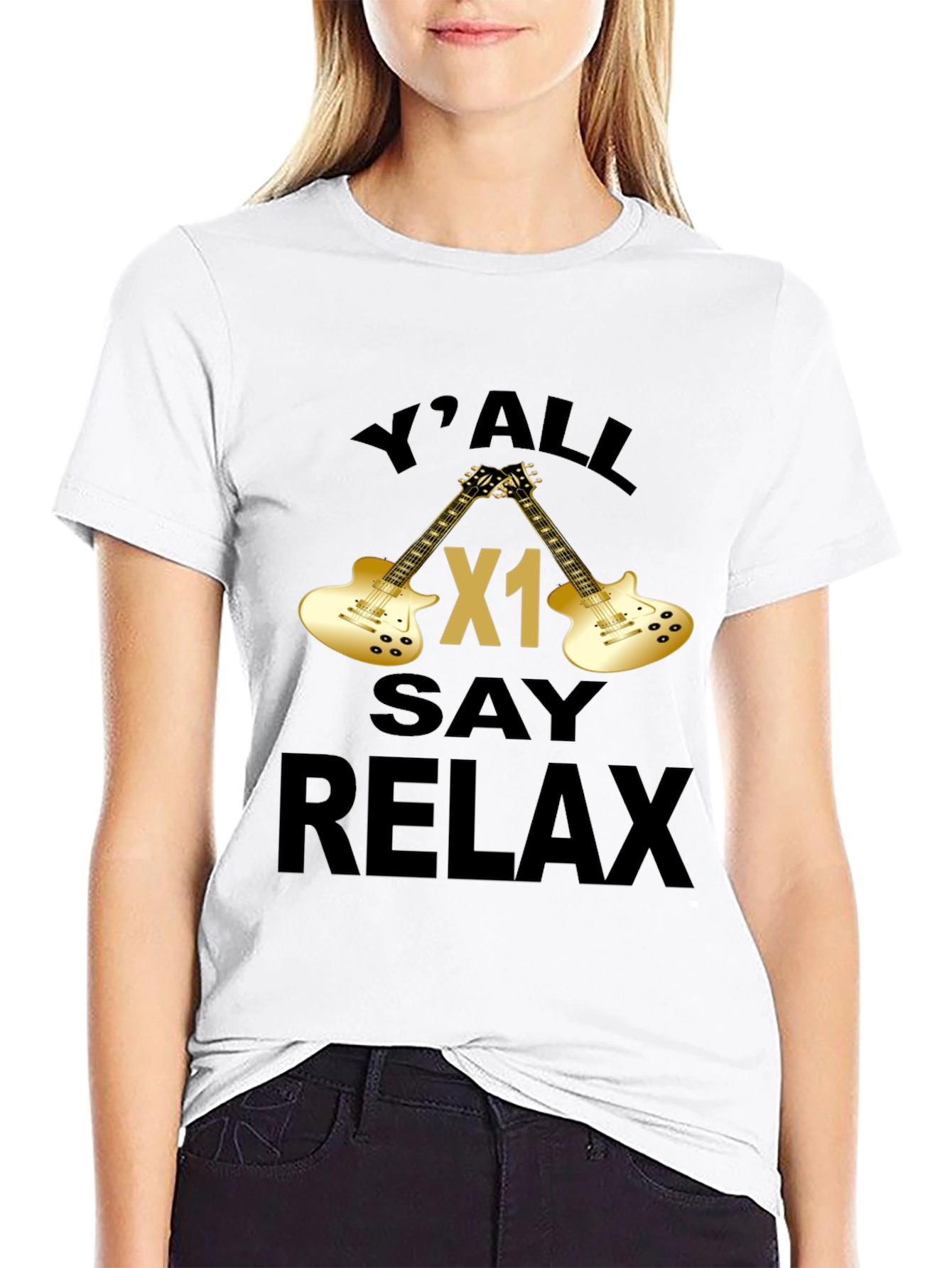 Yall Say Relax Graphic T-Shirt - Guitar Design