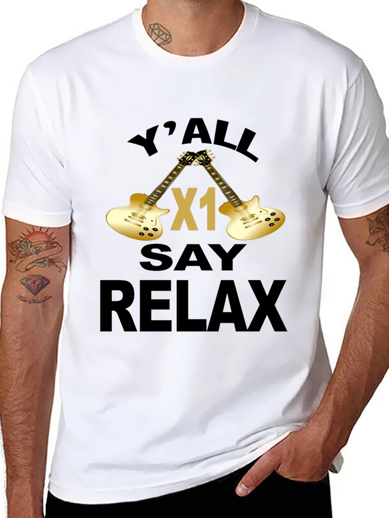 Yall Say Relax Graphic T-Shirt - Guitar Design