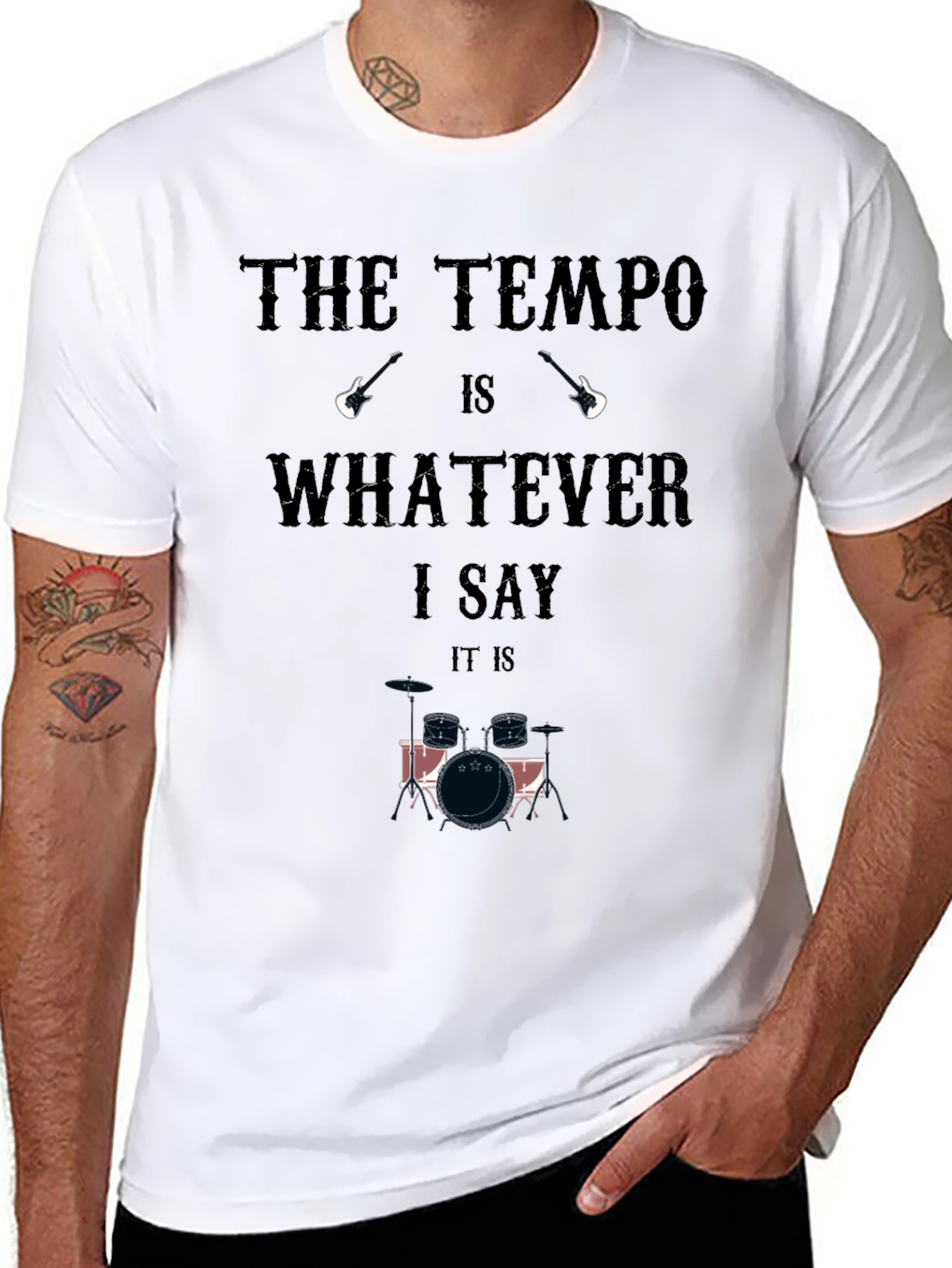 The Tempo Drummer Graphic Tee - Musician Style!