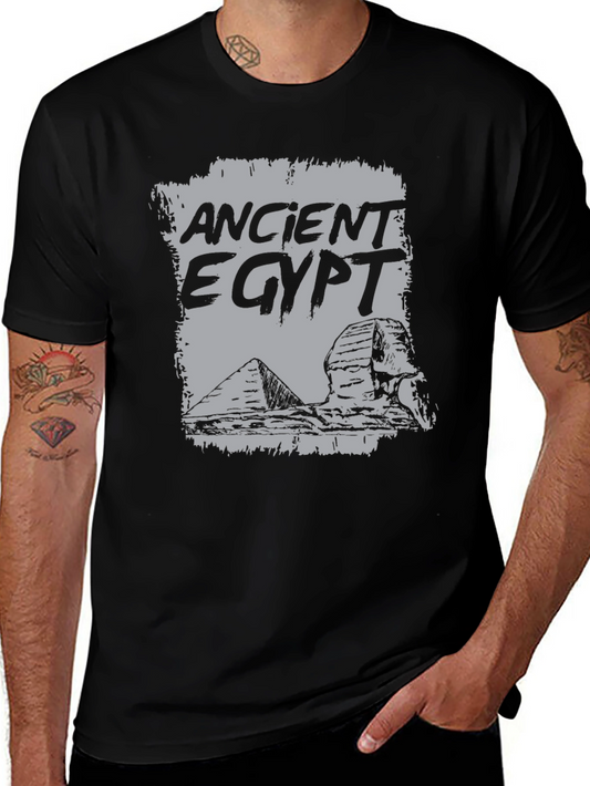Ancient Egypt Graphic Tee - Black Cotton T-Shirt