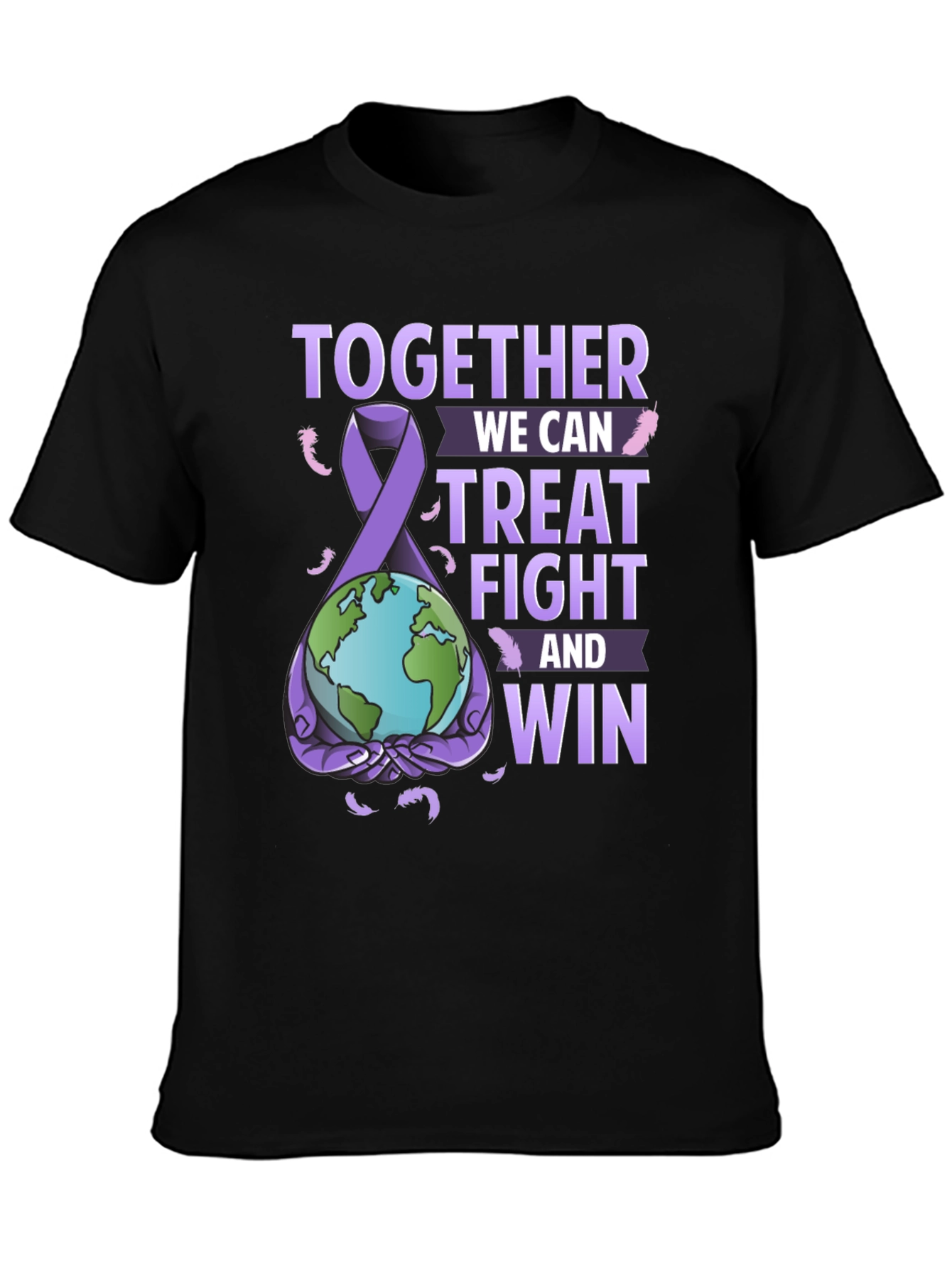 Together We Can Black Graphic T-Shirt