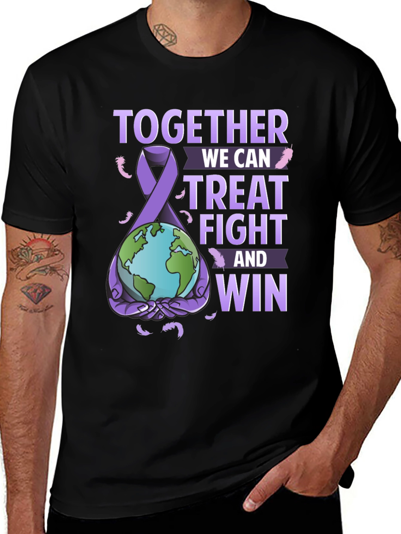 Together We Can Black Graphic T-Shirt