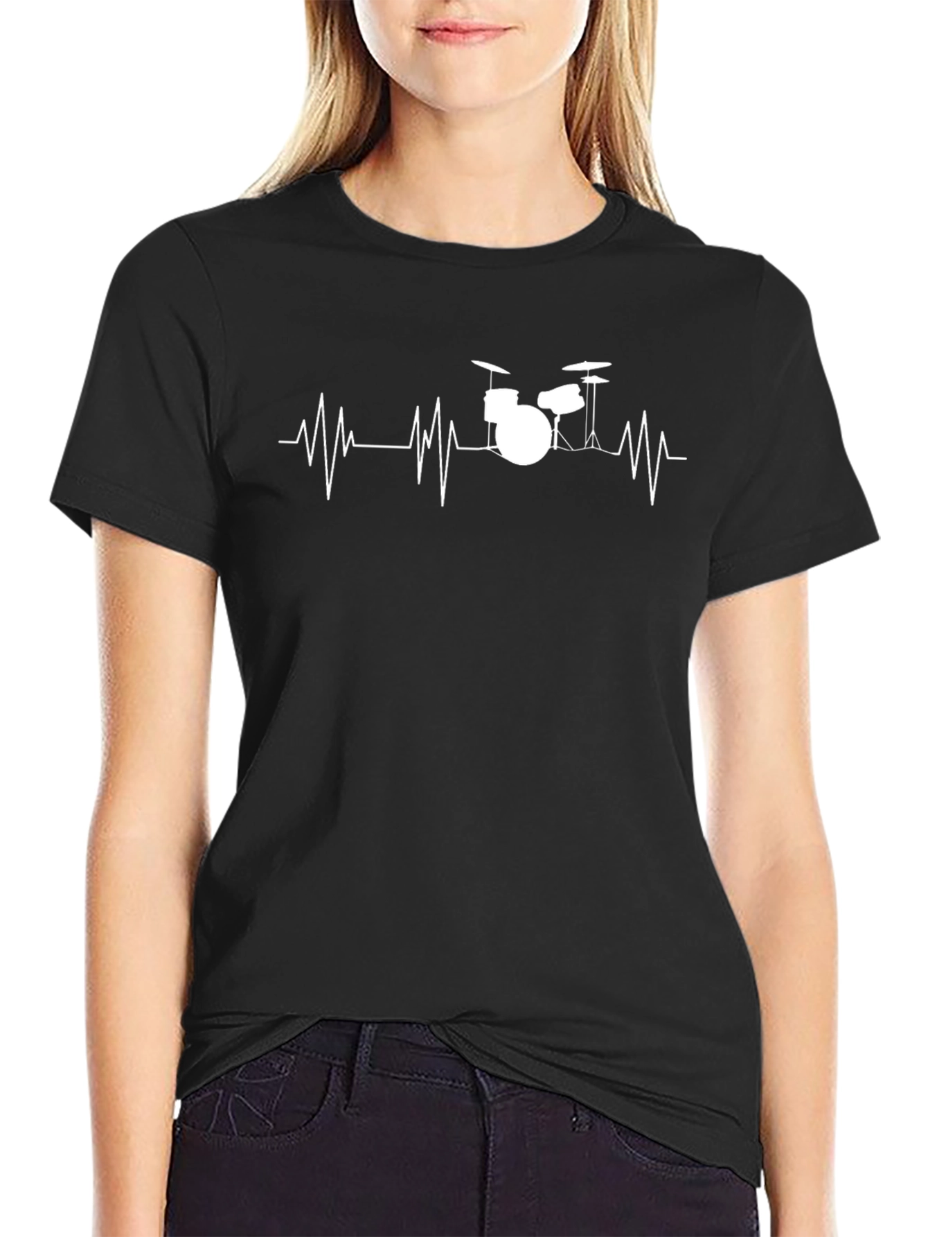 Drumbeat Heartbeat T-Shirt - Music Lover Tee