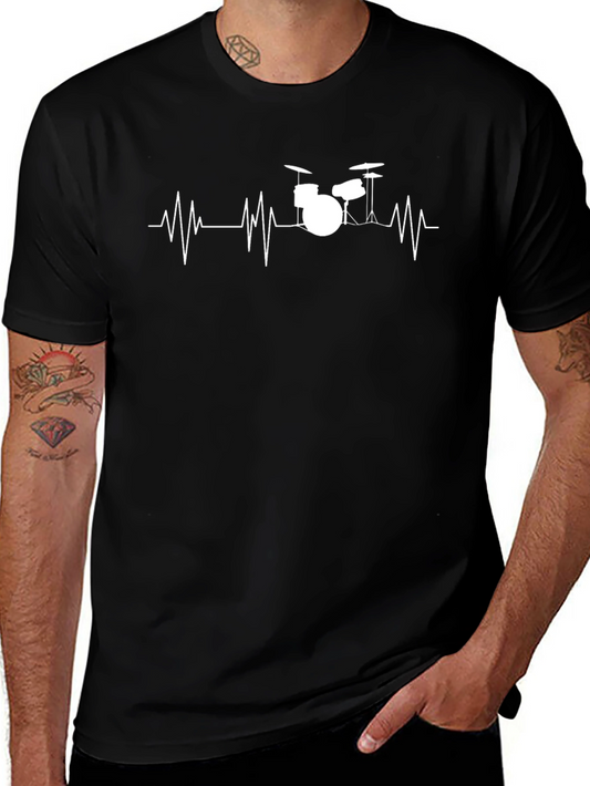Drumbeat Heartbeat T-Shirt - Music Lover Tee