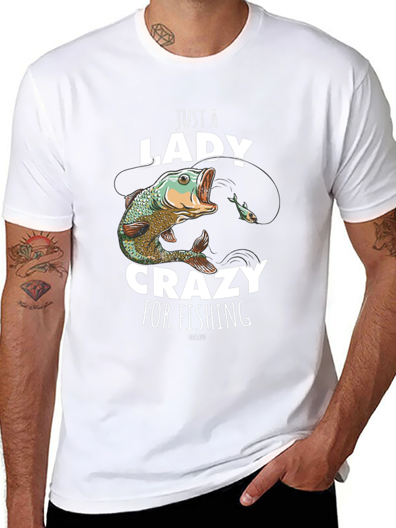 Just a Lady Crazy for Fishing T-Shirt