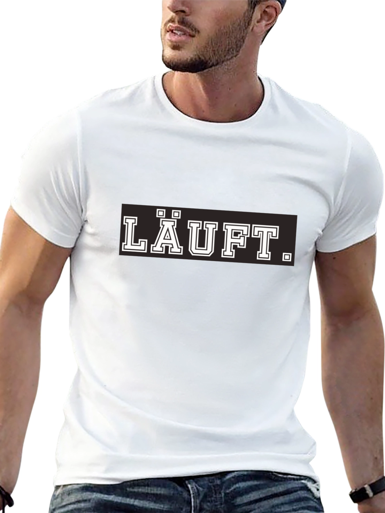 LÄUFT. Black Cotton Graphic Tee