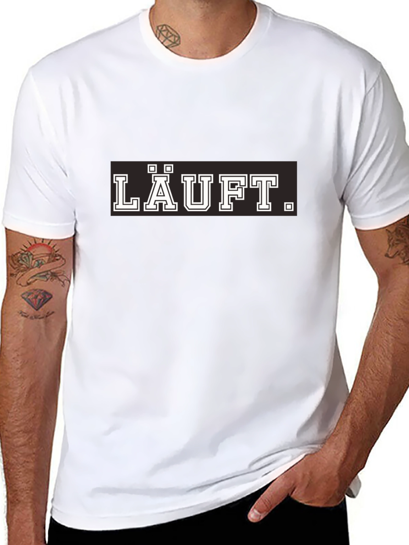LÄUFT. Black Cotton Graphic Tee
